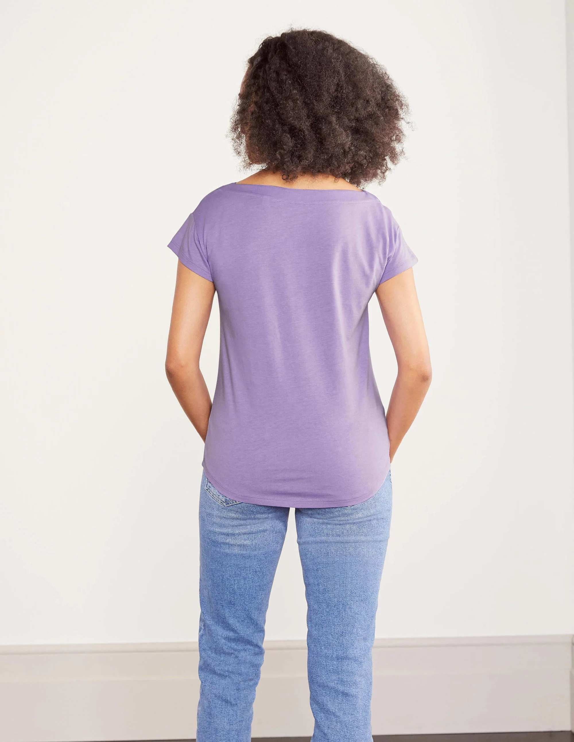 Supersoft Boat Neck T-Shirt-Cool Violet - Image 3