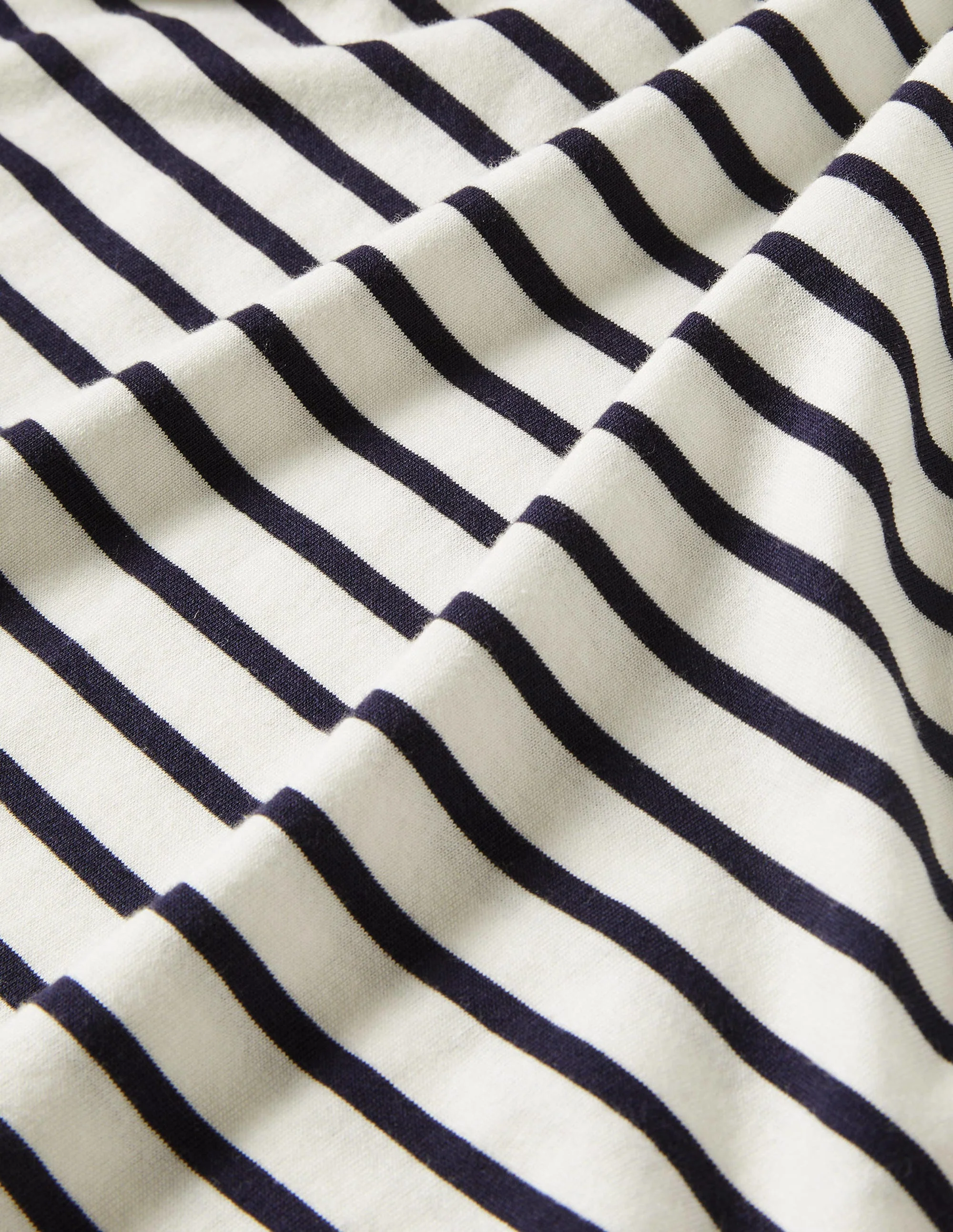Supersoft Boat Neck T-Shirt-Ivory / Navy Stripe - Image 9
