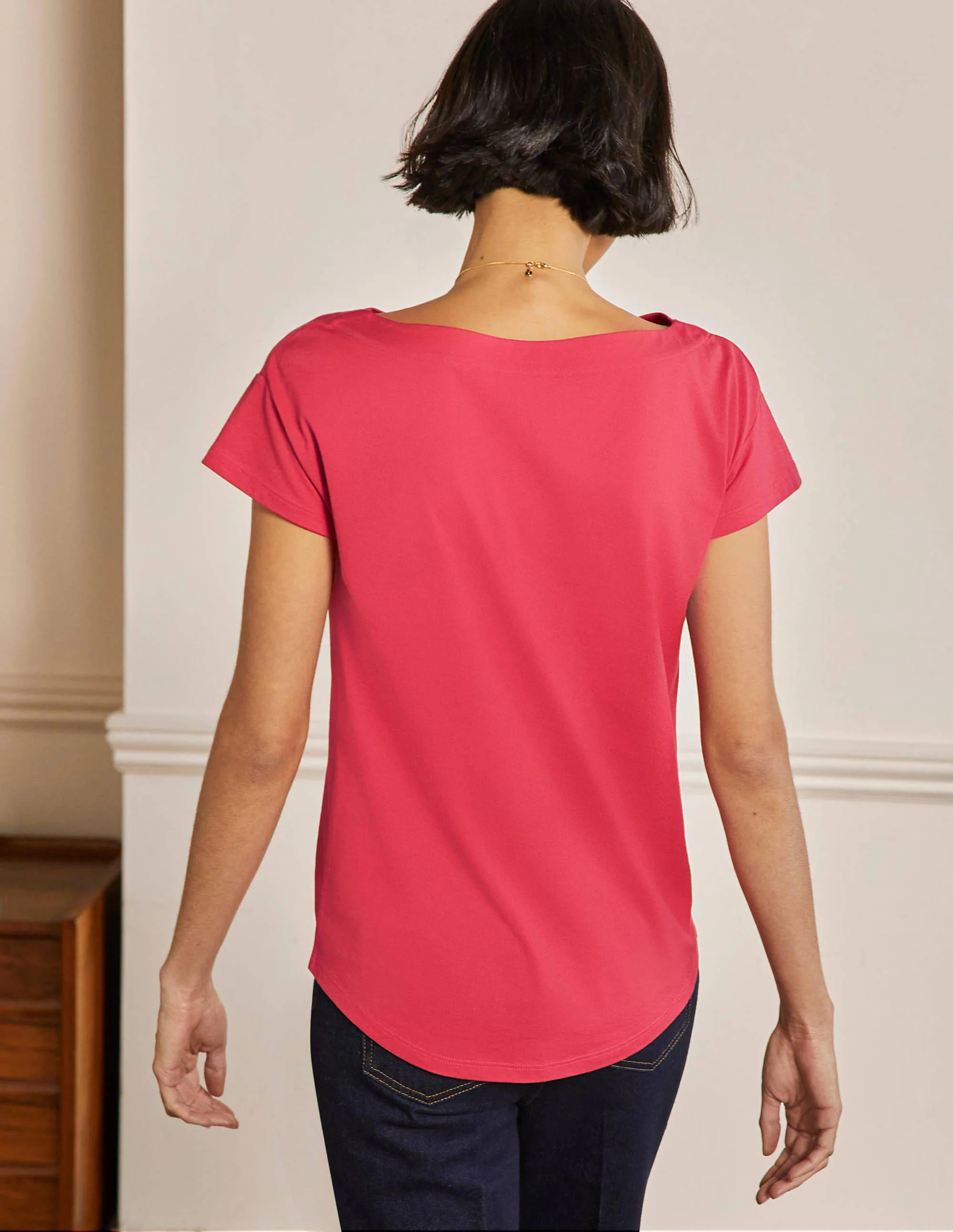 Supersoft Boat Neck T-Shirt-Radish - Image 3