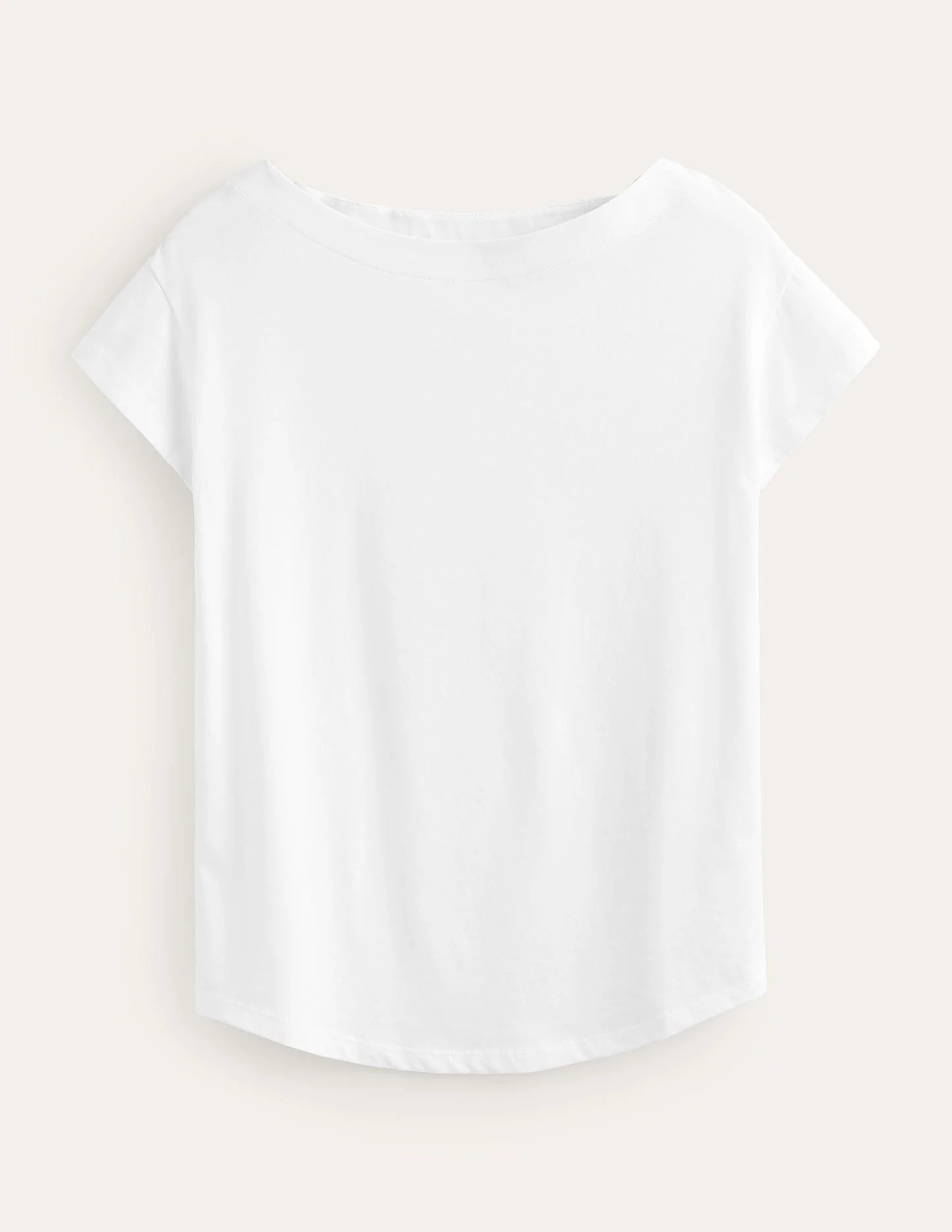 Supersoft Boat Neck T-Shirt-White - Image 5