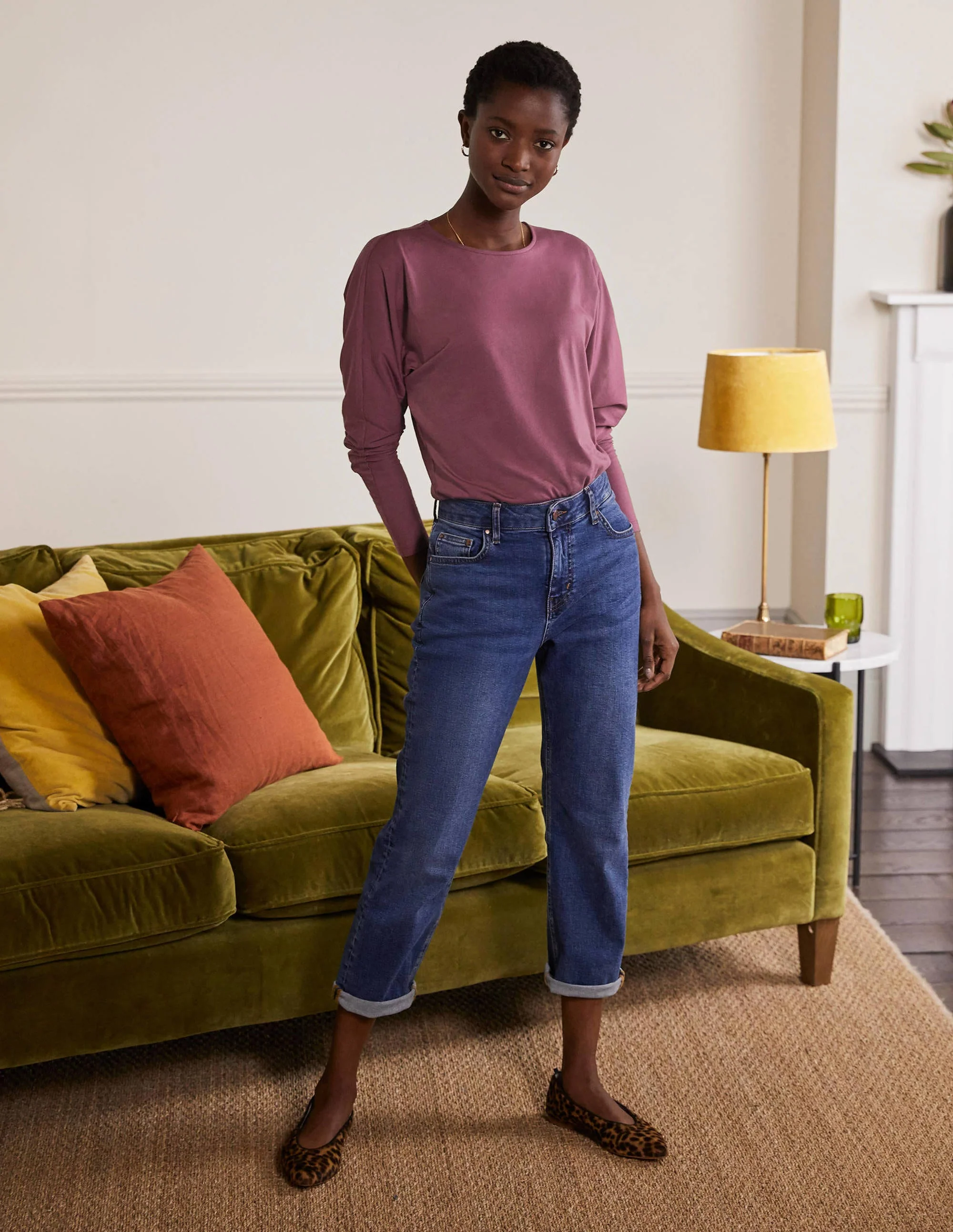 Supersoft Dropped Shoulder Top-Figgy Pudding - Image 3