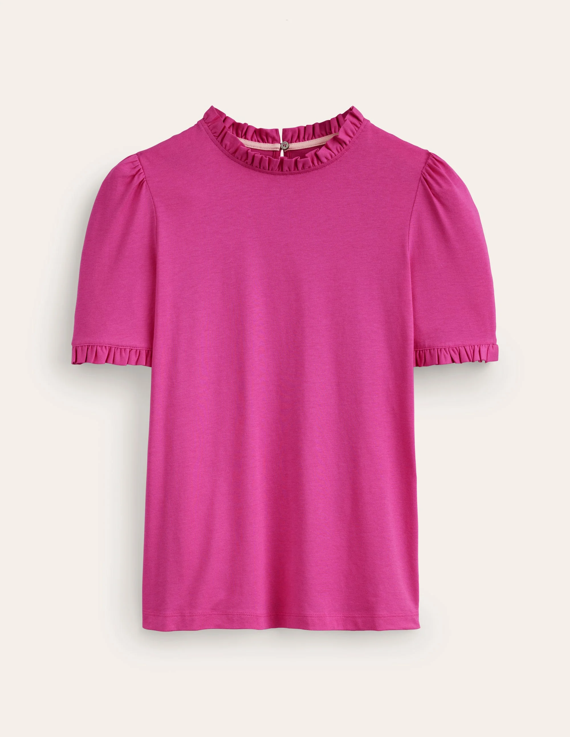 Supersoft Frill Detail T-shirt-Rose Violet - Image 5