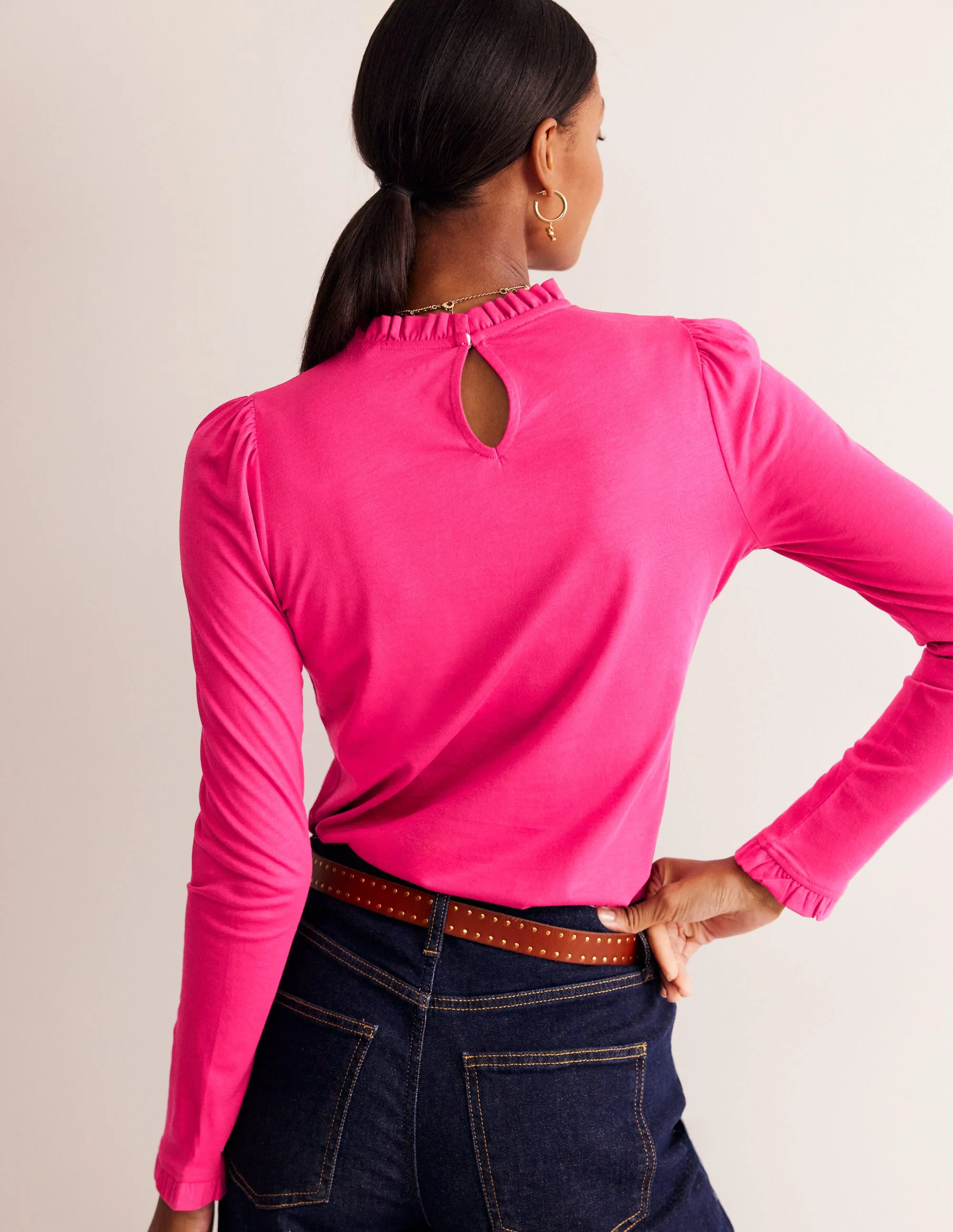 Supersoft Frill Detail Top-Cherry Jam - Image 3
