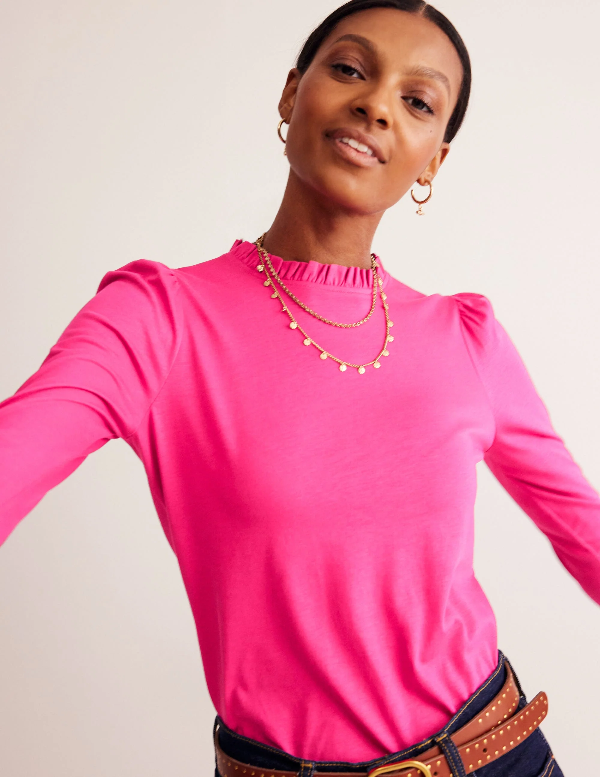 Supersoft Frill Detail Top-Cherry Jam - Image 5