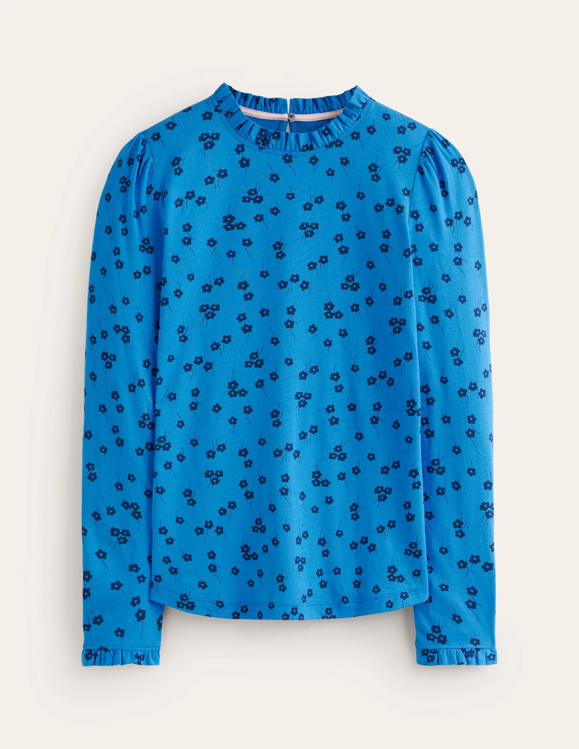 Supersoft Frill Detail Top-Kingfisher Blue , Fall Sprig - Image 5