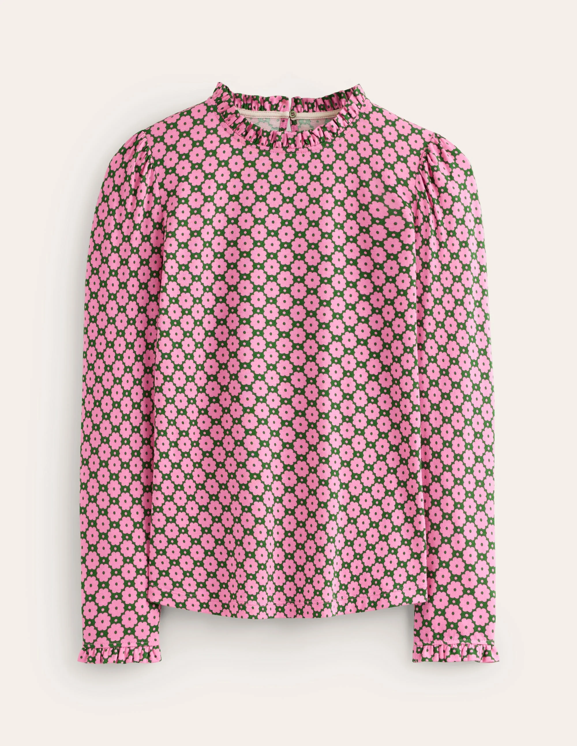 Supersoft Frill Detail Top-Party Pink, Blossom Stamp - Image 5