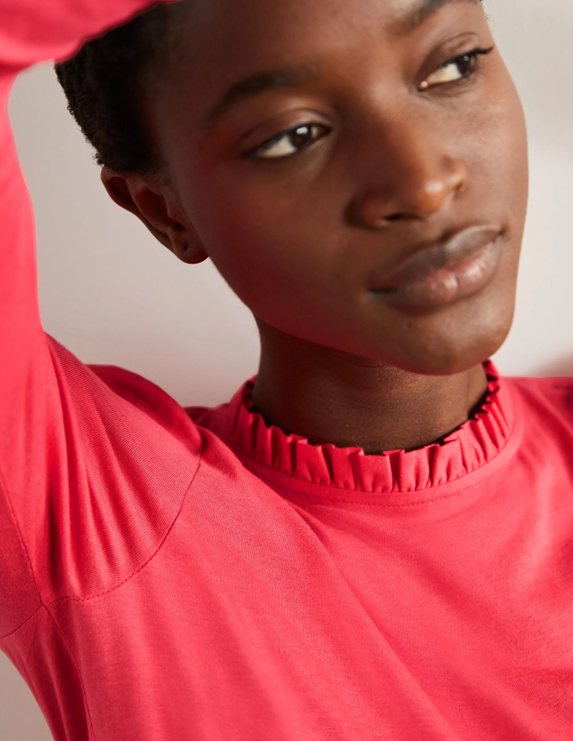 Supersoft Frill Detail Top-Radish - Image 2