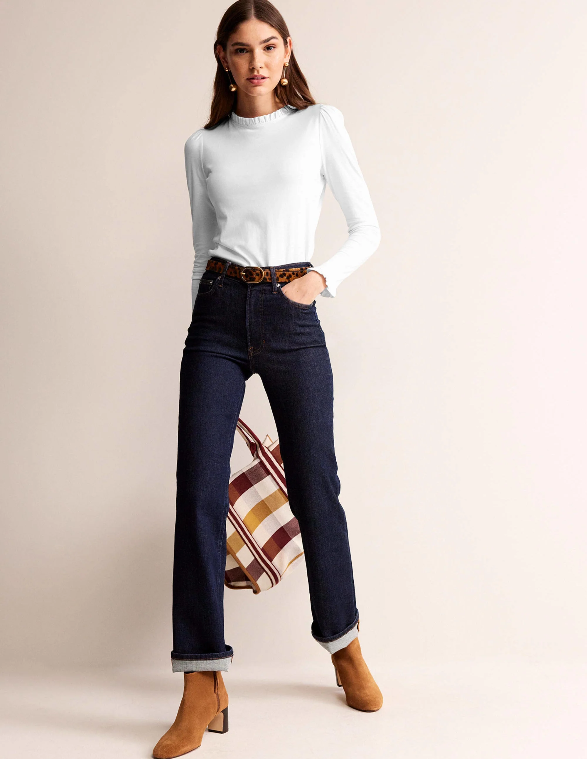 Supersoft Frill Detail Top-White - Image 4