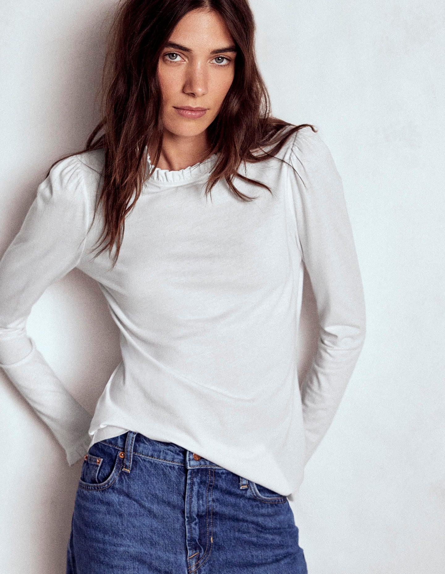 Supersoft Frill Detail Top-White - Image 4
