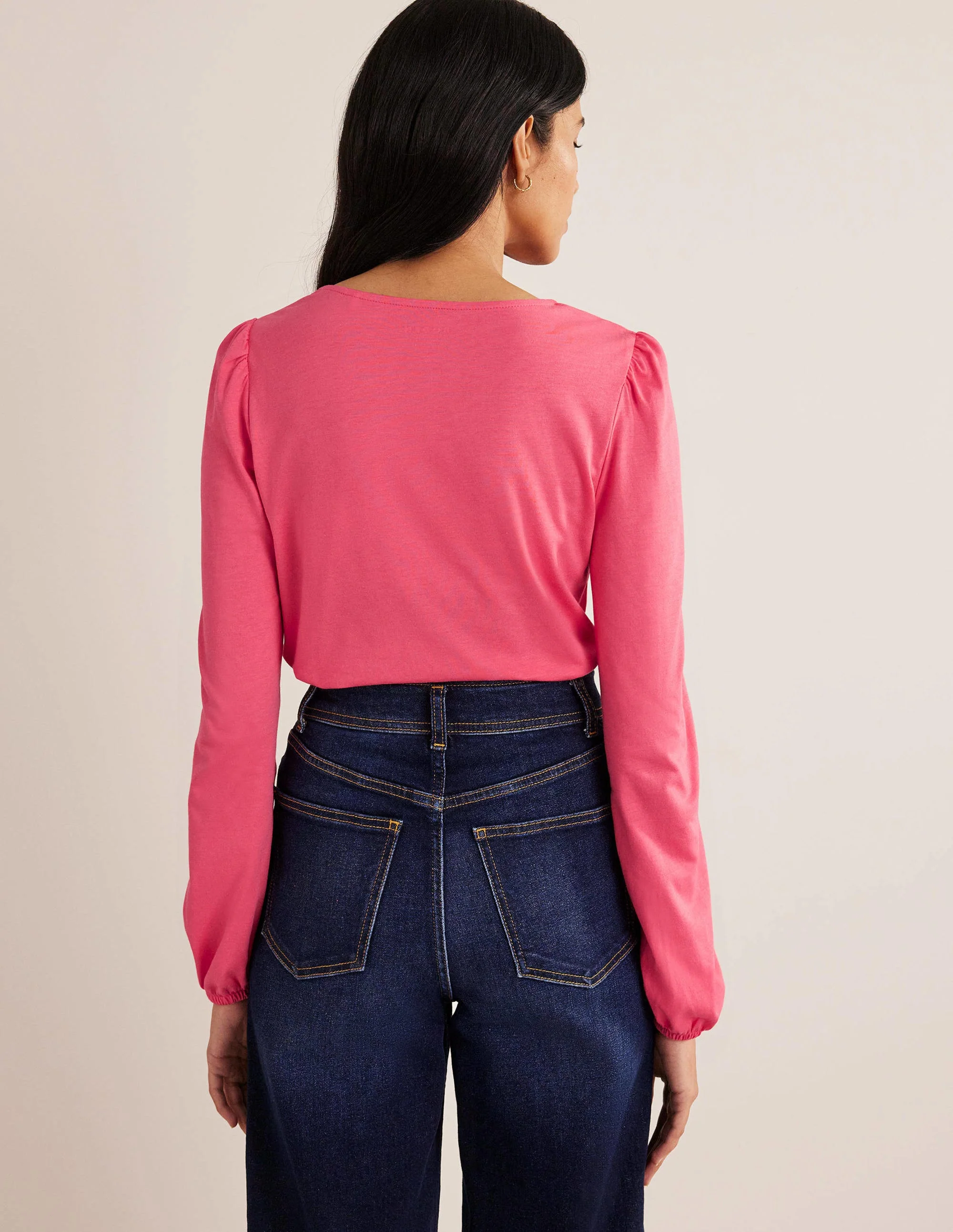 Supersoft Long Sleeve Top-Coral - Image 3