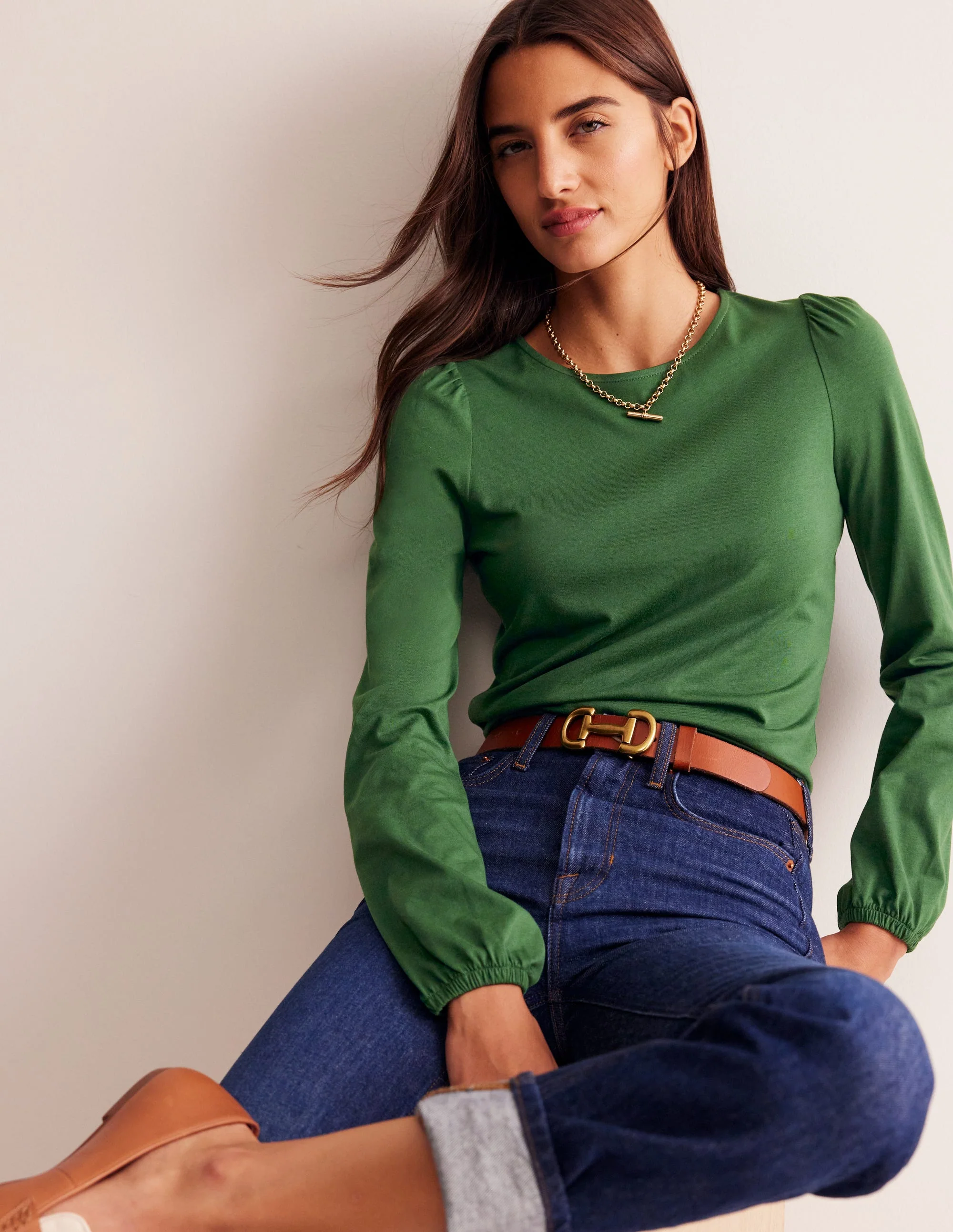 Supersoft Long Sleeve Top-Pine - Image 4