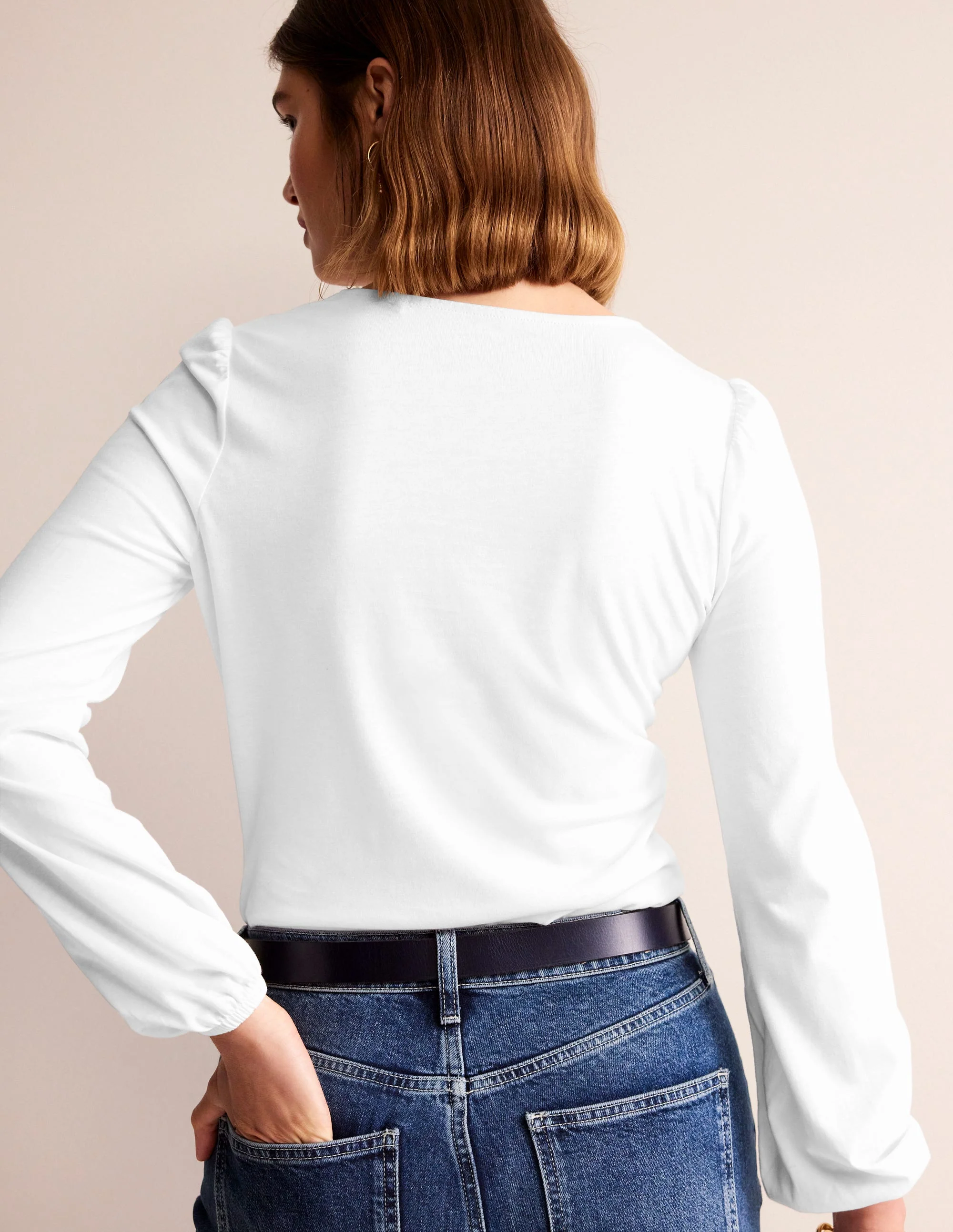 Supersoft Long Sleeve Top-White - Image 3