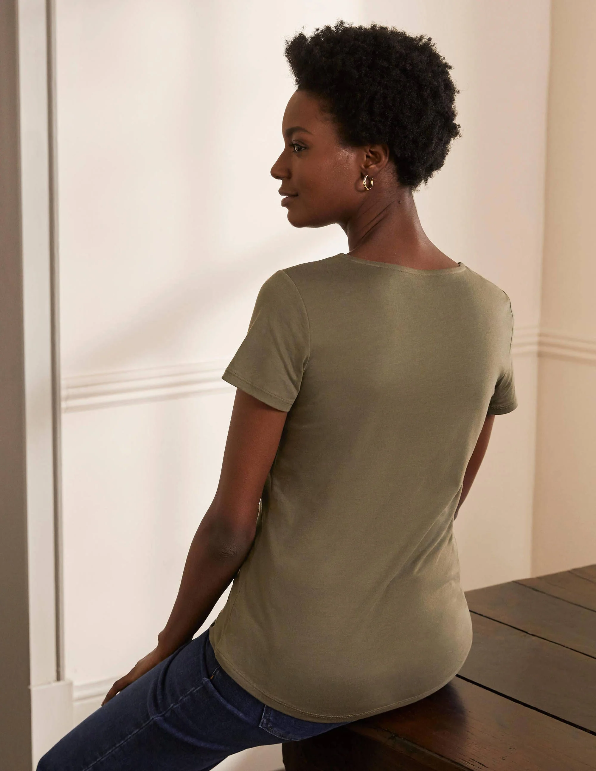 Supersoft Scoop Tee-Classic Khaki - Image 3