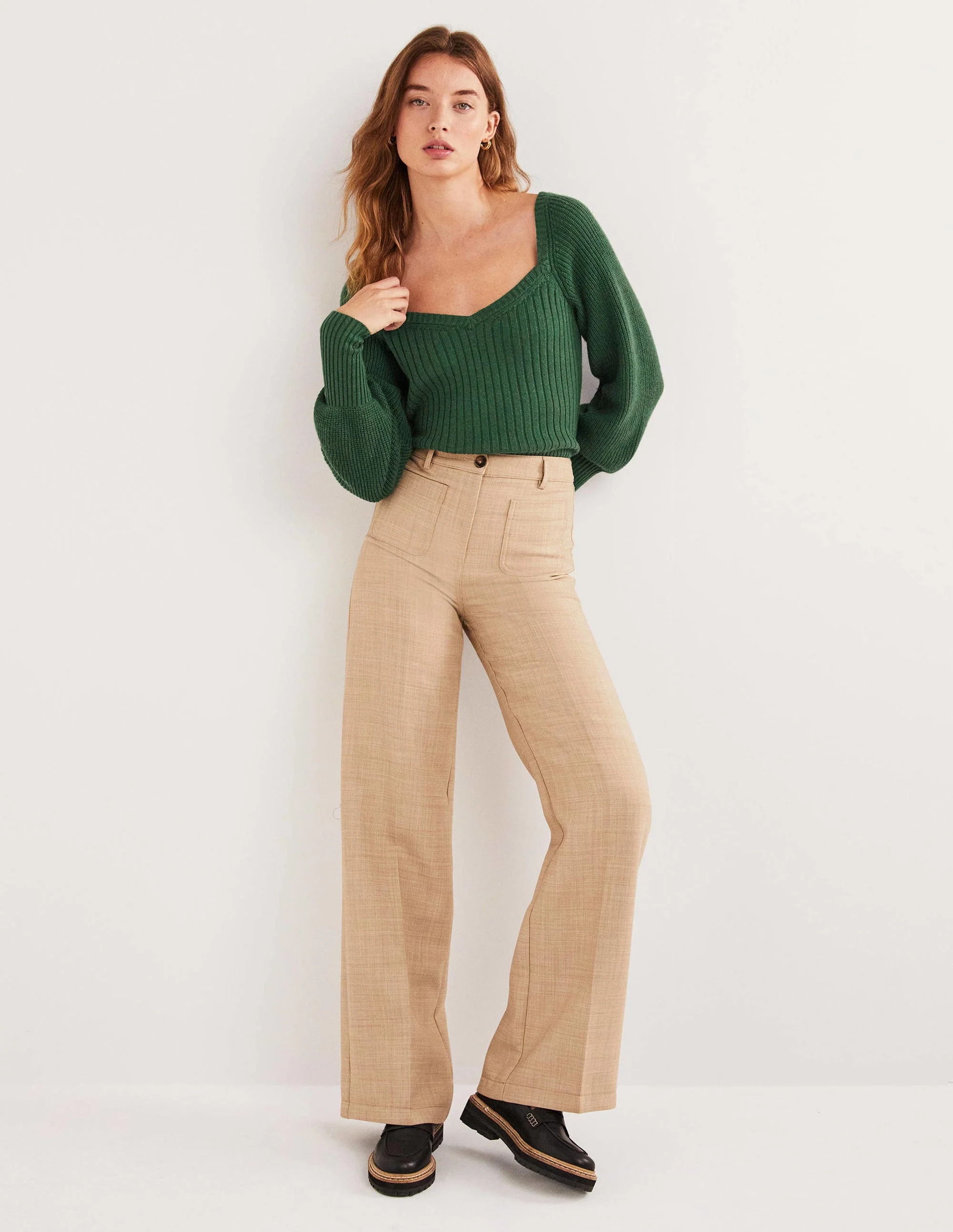 Sweetheart Blouson Sweater-Hunter Green - Image 4