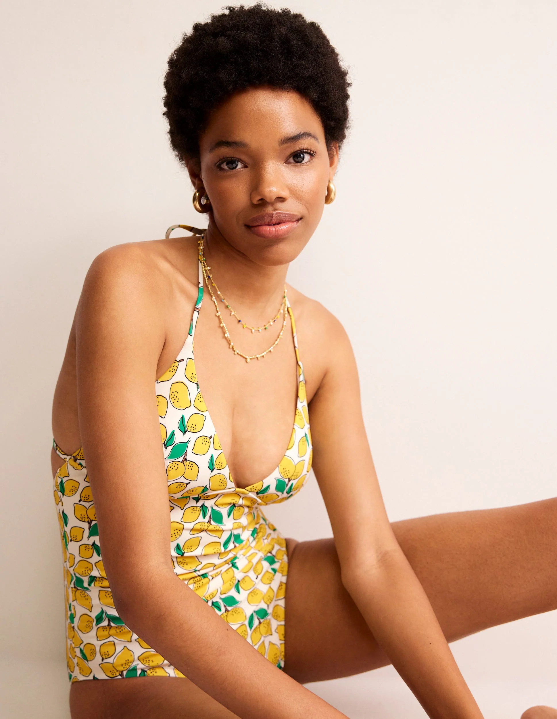 Symi String Swimsuit-Ivory, Lemons - Image 4