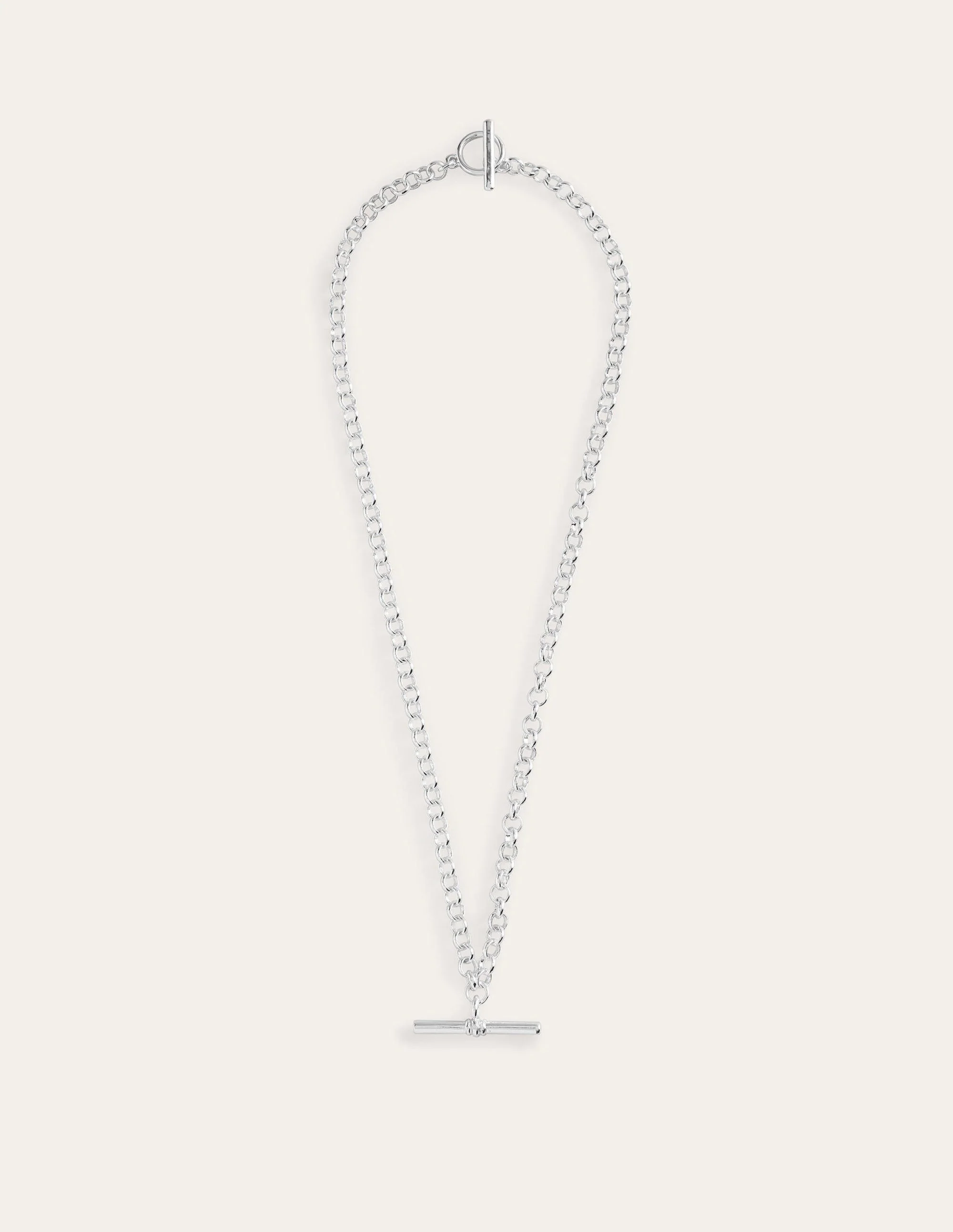 T-bar Chain Necklace-Silver - Image 2