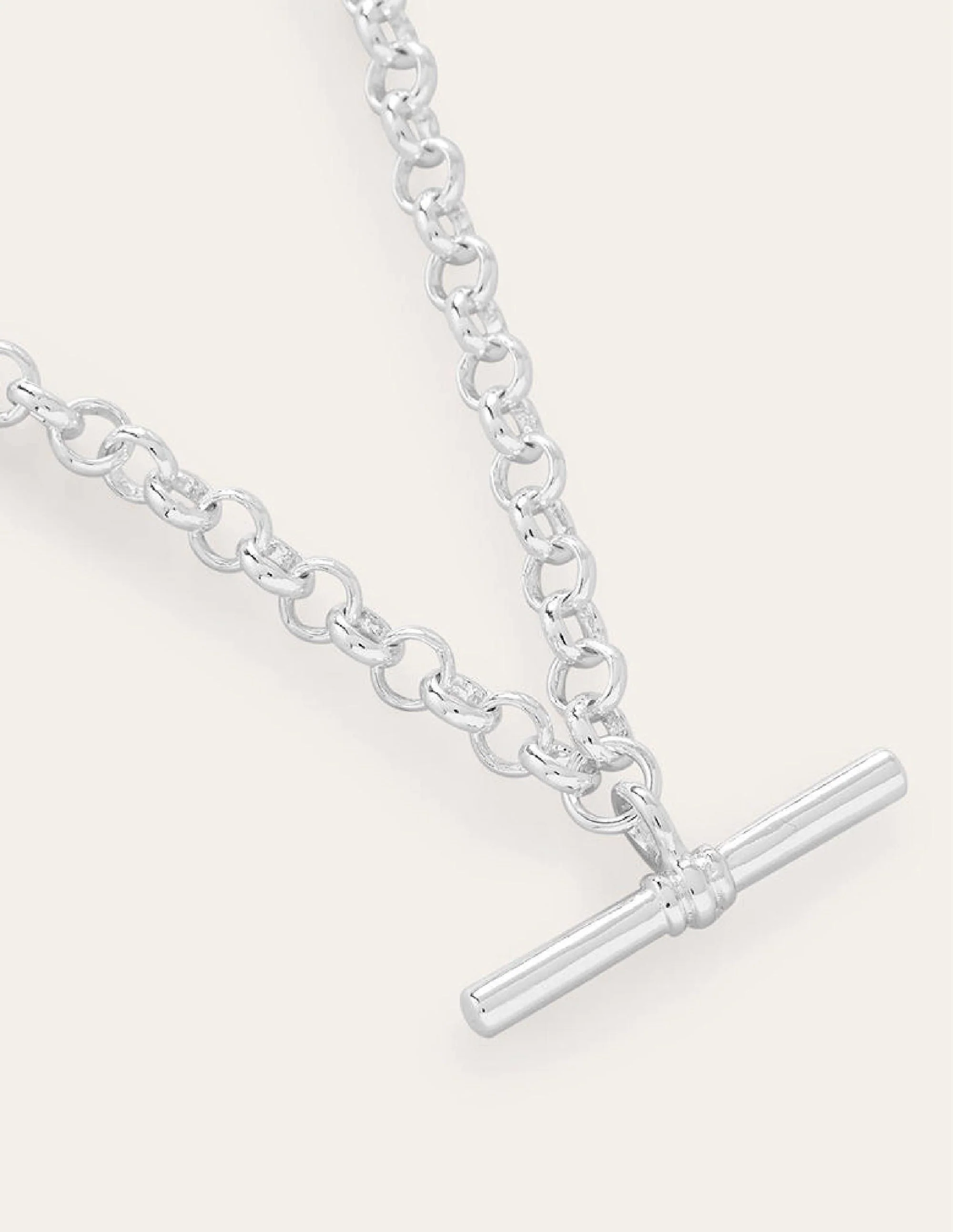 T-bar Chain Necklace-Silver - Image 3