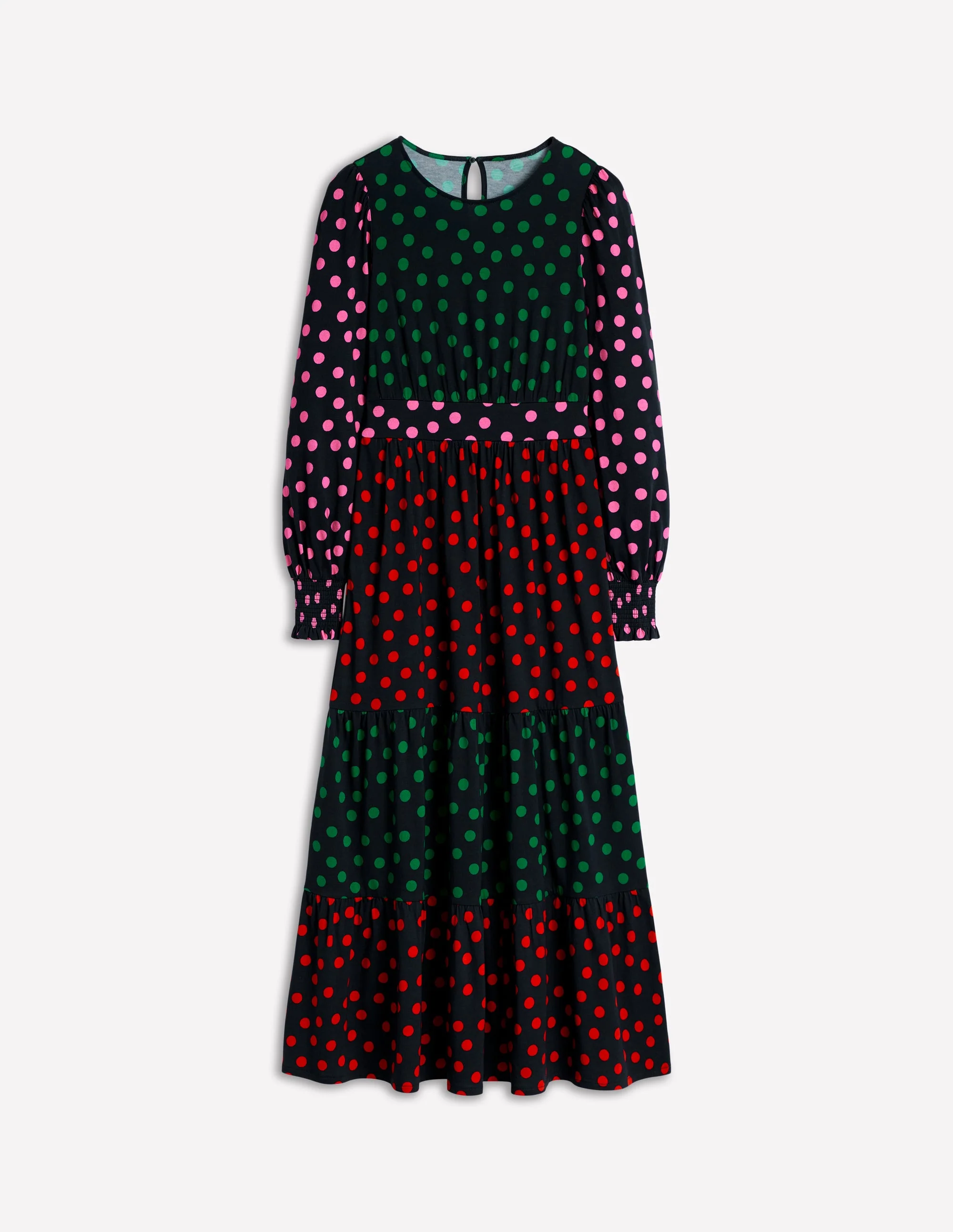 Tabitha Tiered Jersey Dress-Multi, Abstract Dot - Image 6