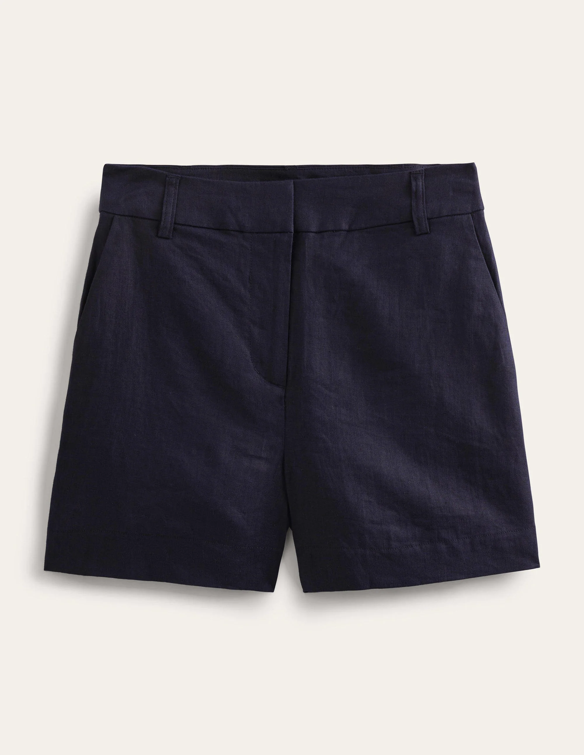 Tailored Linen Shorts-Navy - Image 6