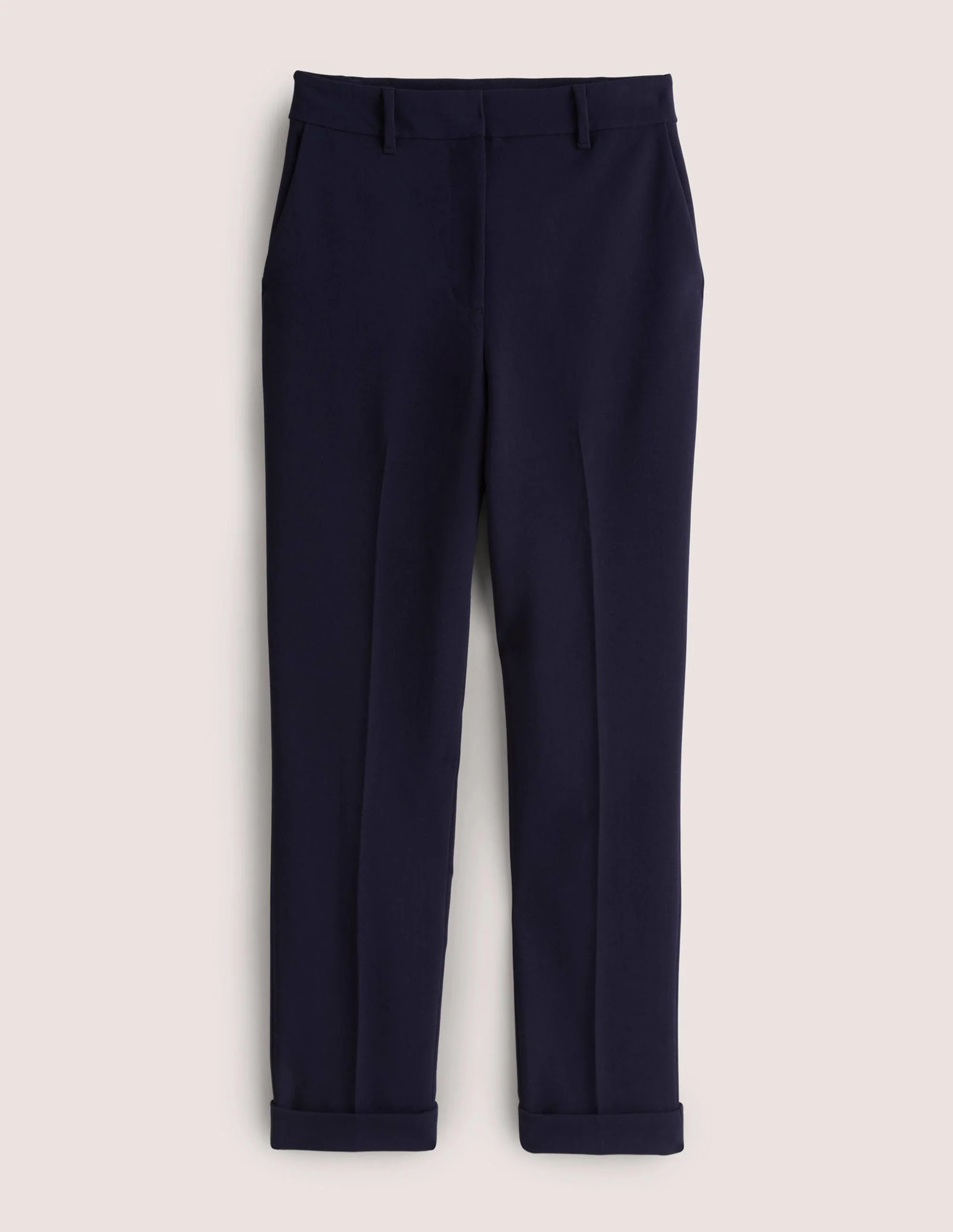 Tailored Turn Up Trousers-Navy - Image 5