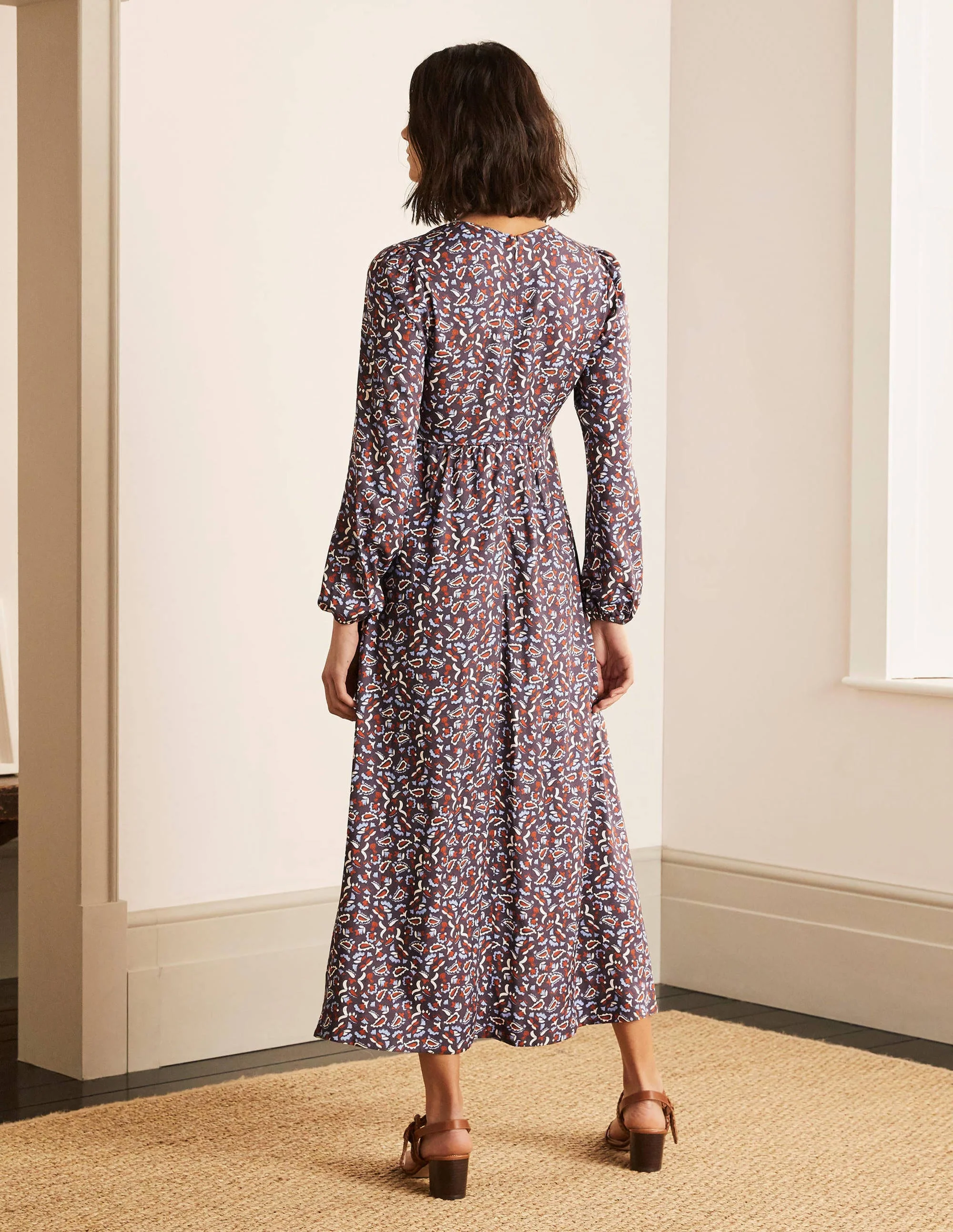 Tanya Midi Dress-Asphalt, Floral Paisley - Image 3