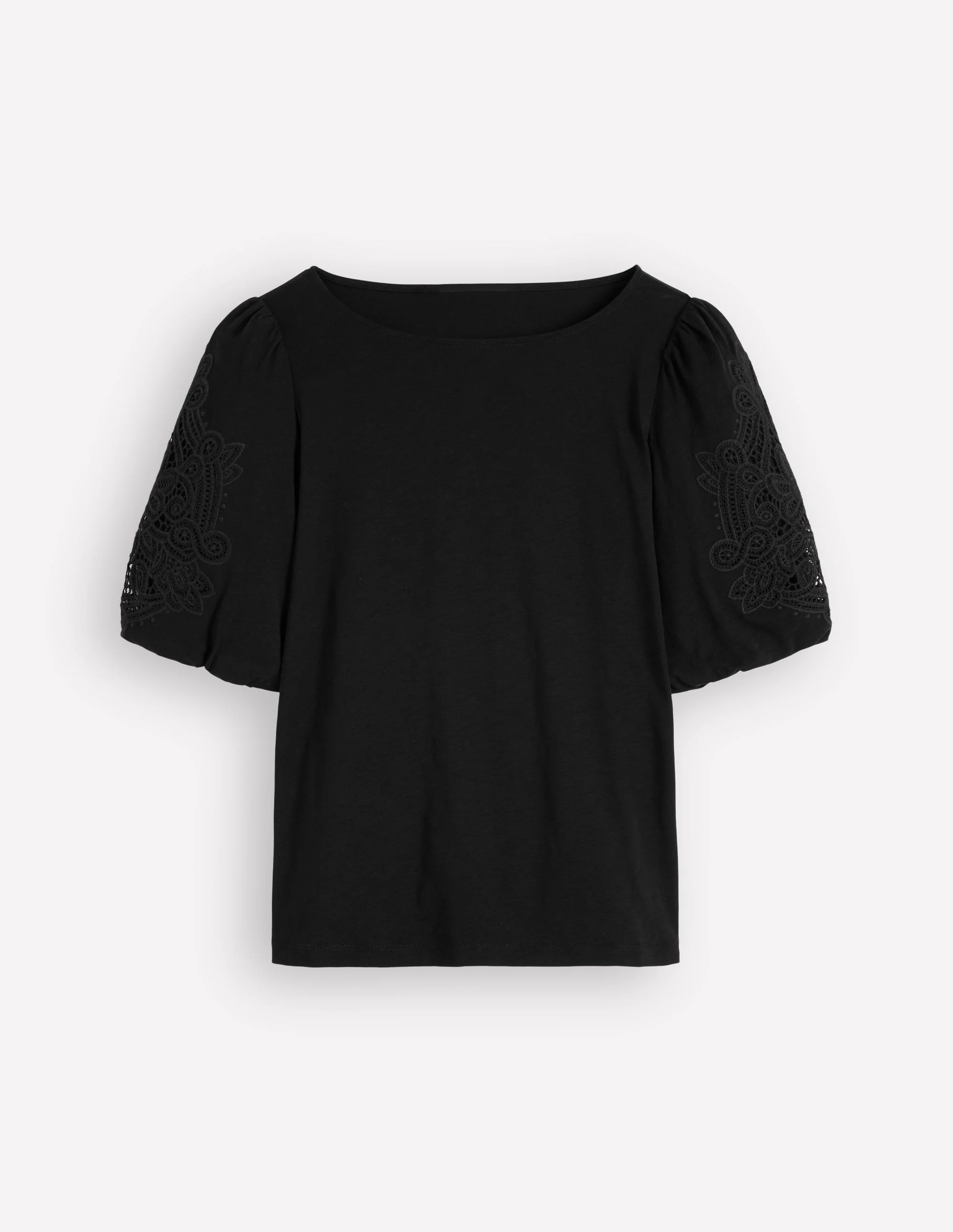 Tape Lace T-shirt-Black - Image 5