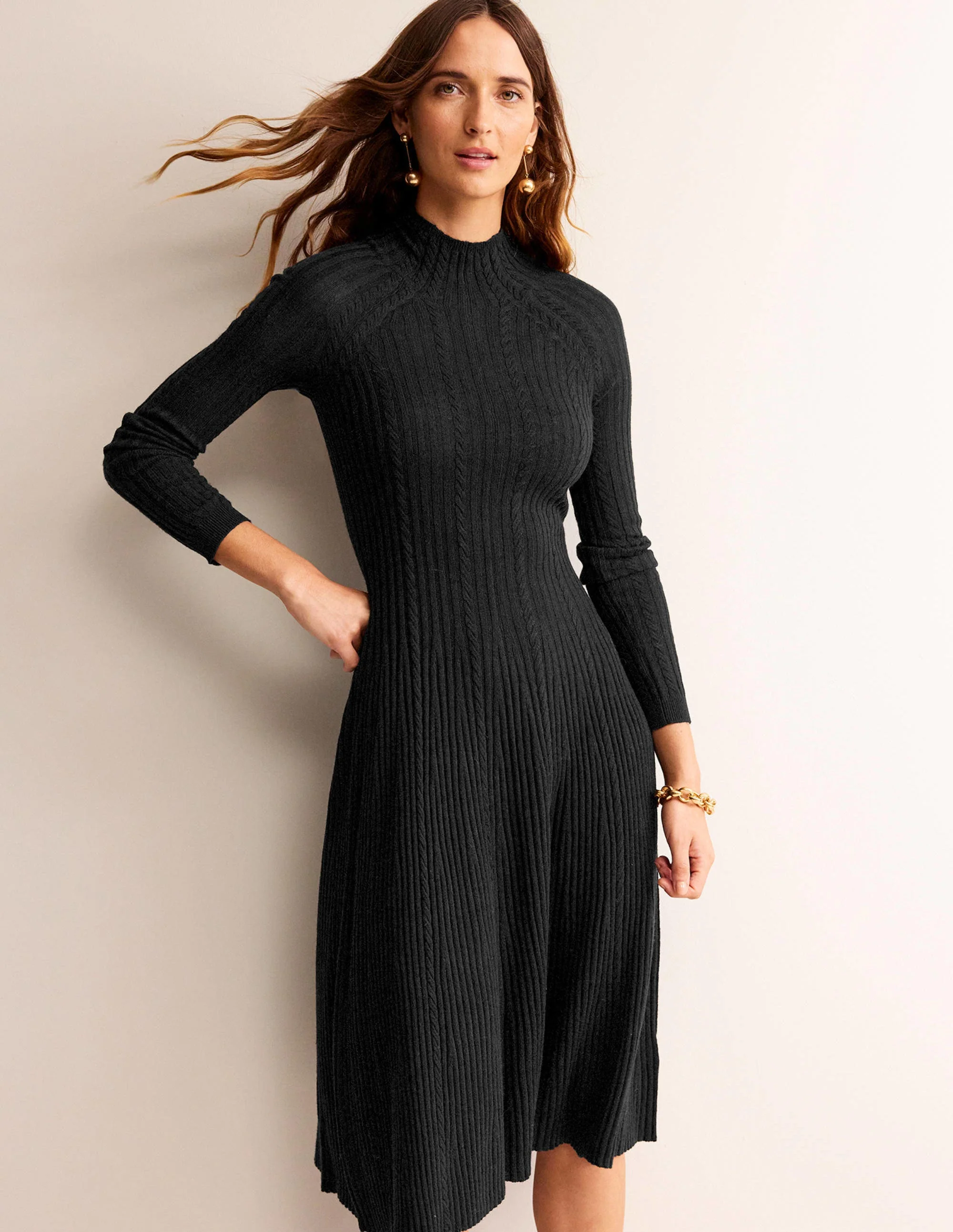 Tessa Knitted Dress-Black - Image 4