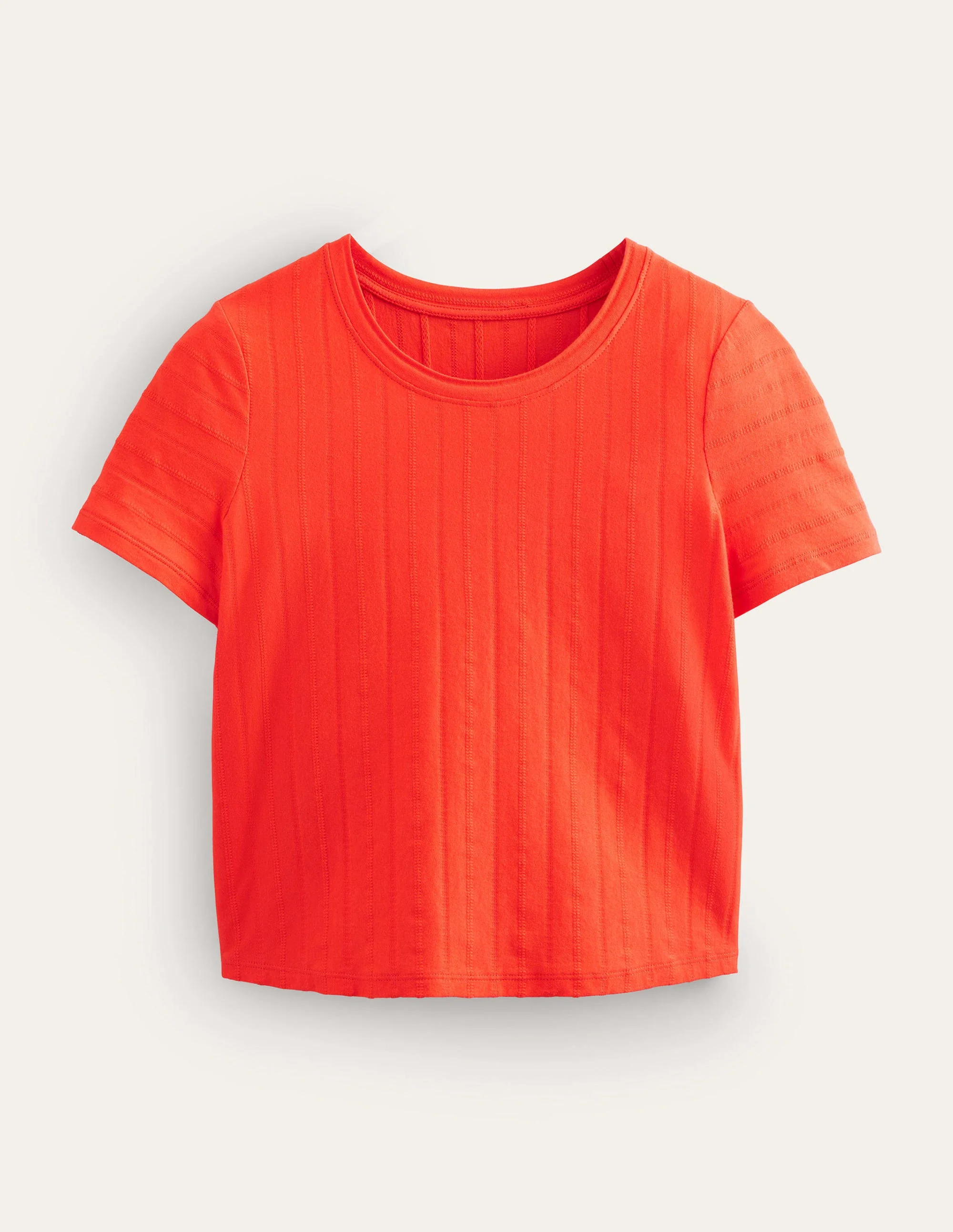 Textured Jersey T-Shirt-Vermillion Red - Image 5