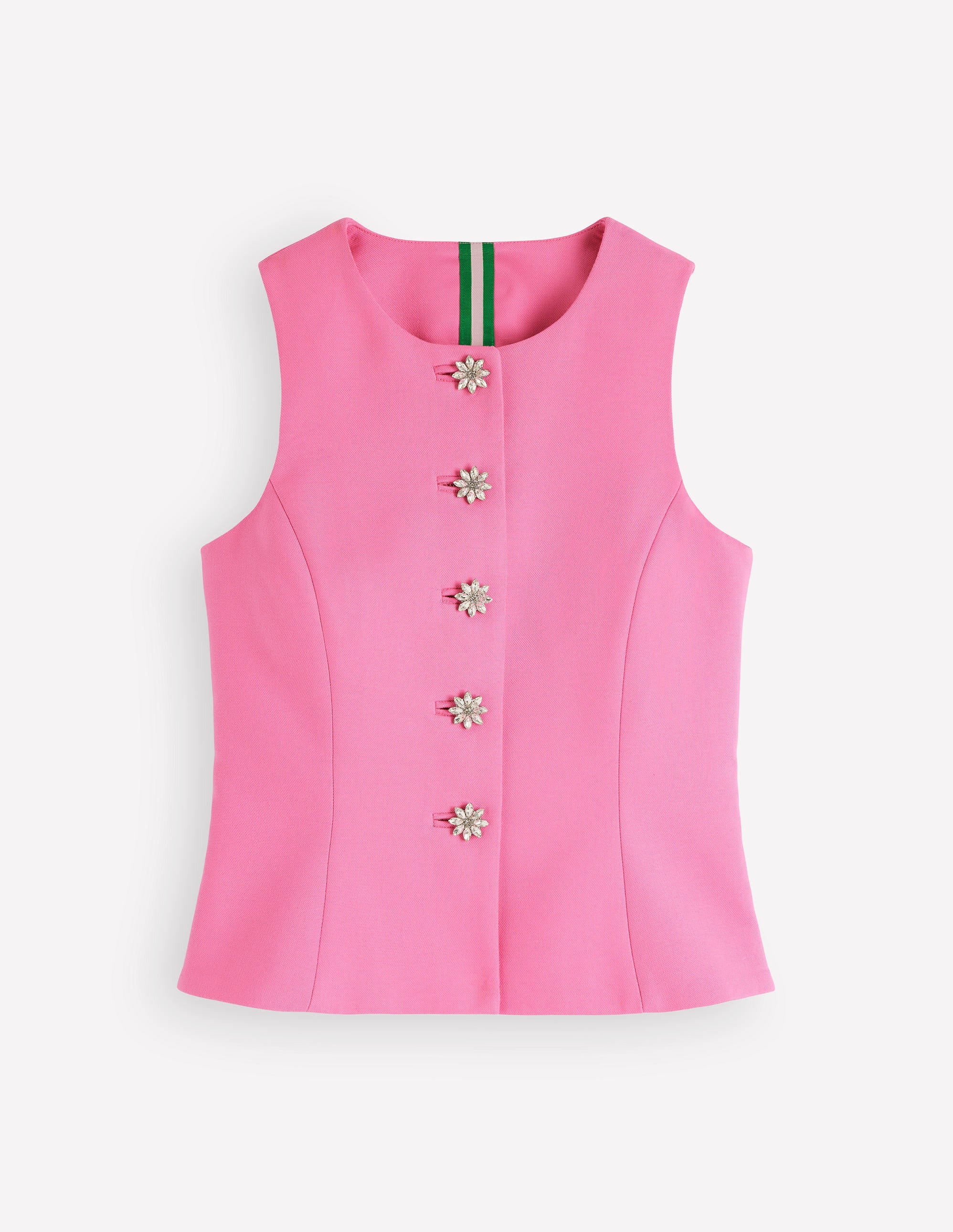 Textured Peplum Waistcoat-Wild Pink - Image 7