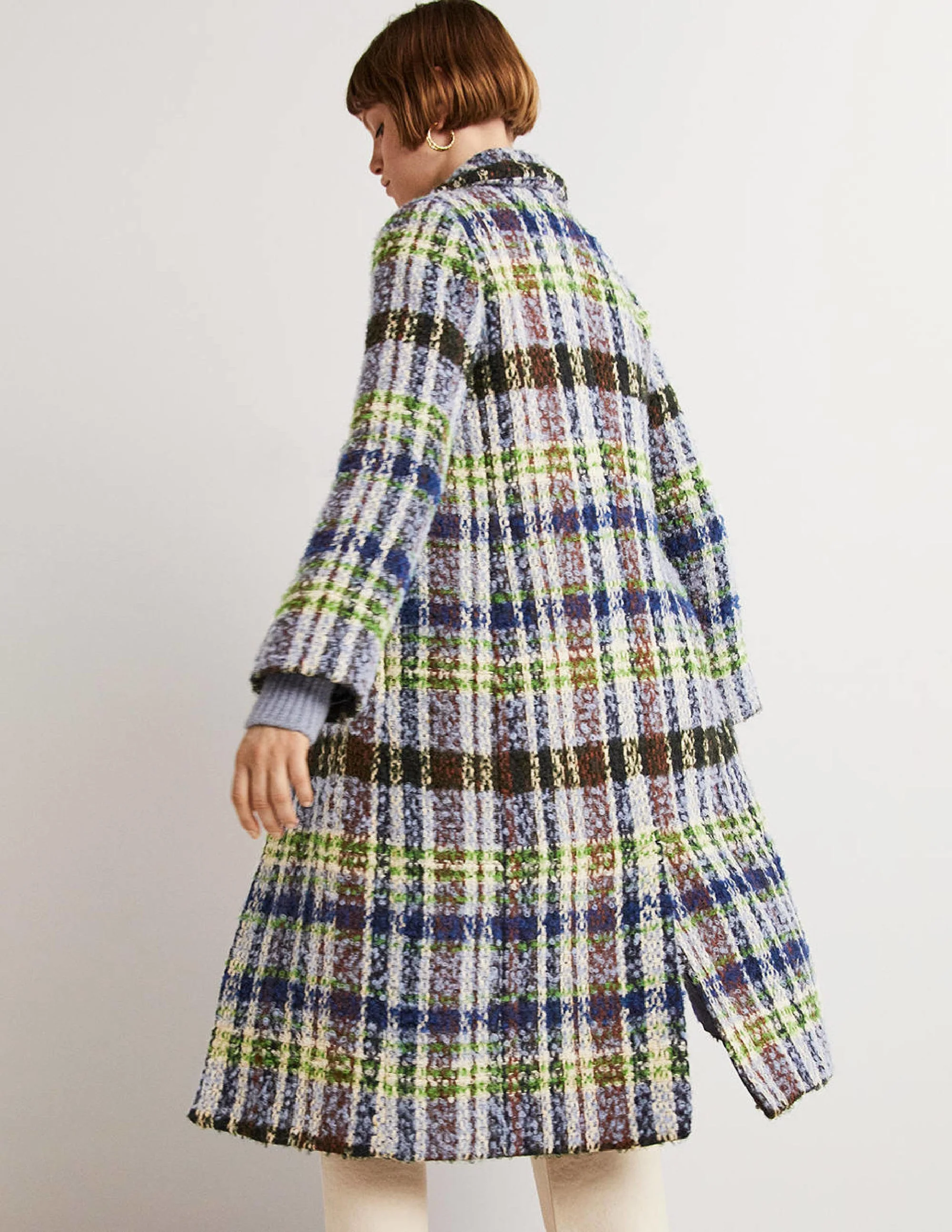 Textured Wool Coat-Check - Image 3