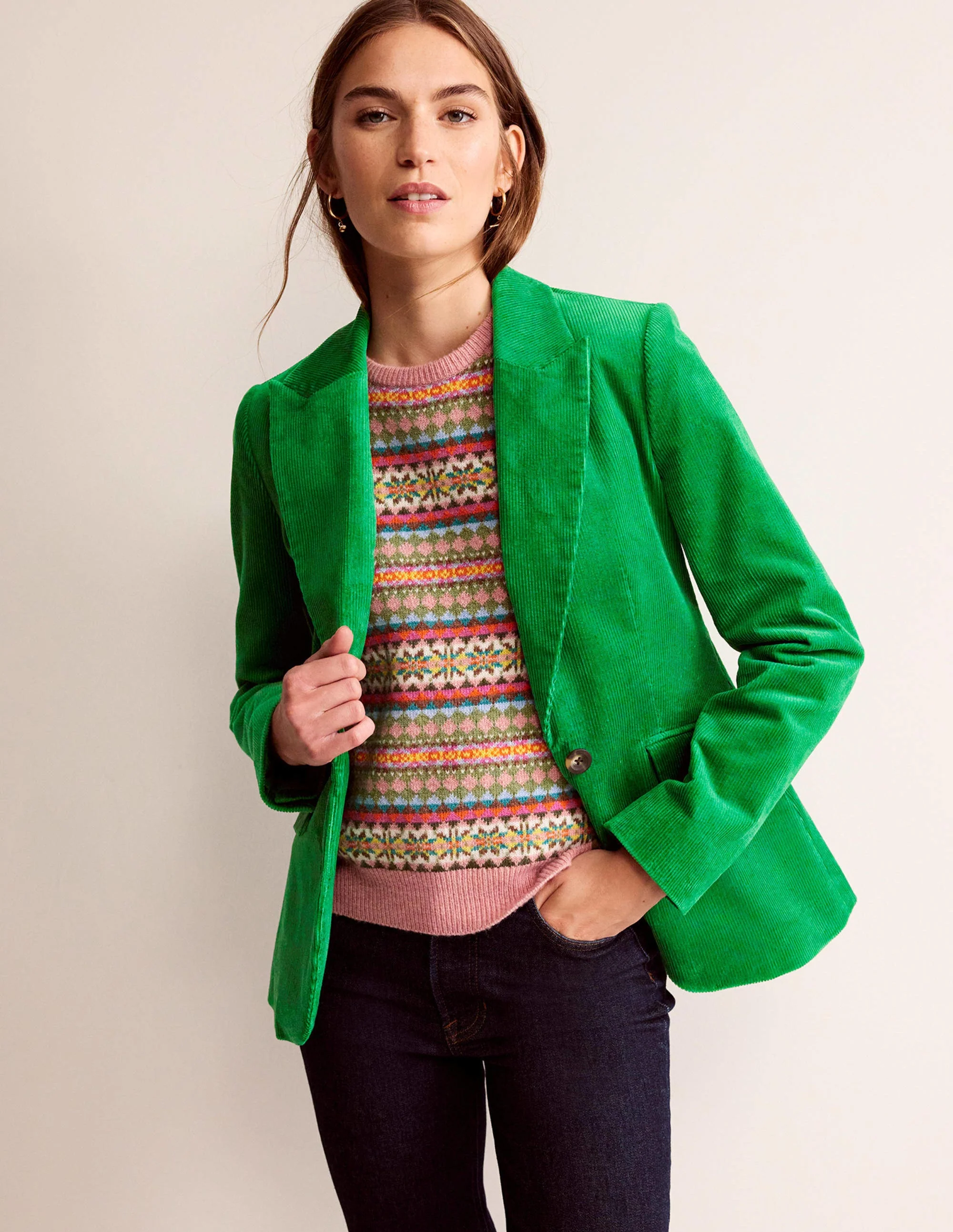 The Marylebone Cord Blazer-Highland Green