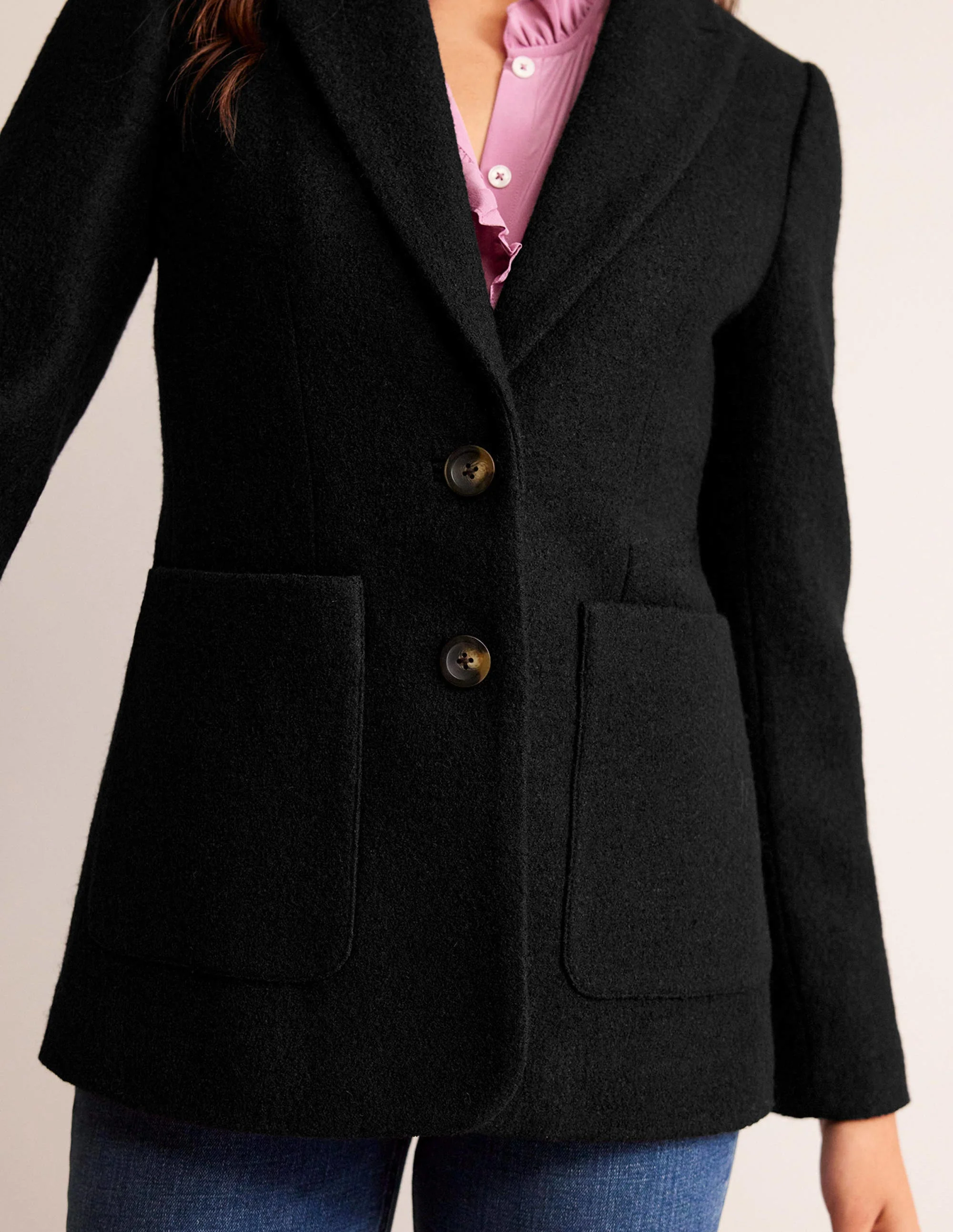 The Marylebone Textured Blazer-Black - Image 2