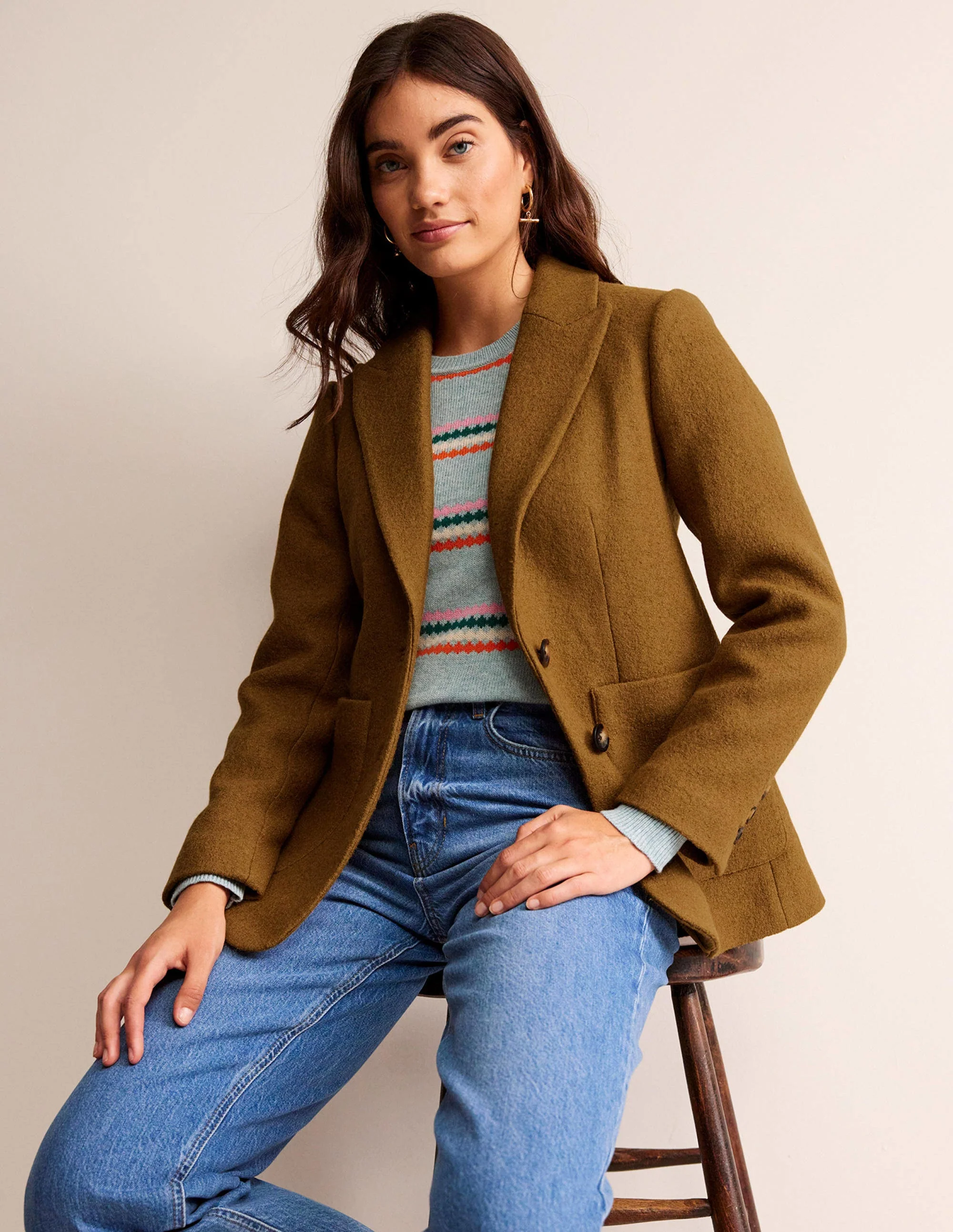 The Marylebone Textured Blazer-Camel - Image 4