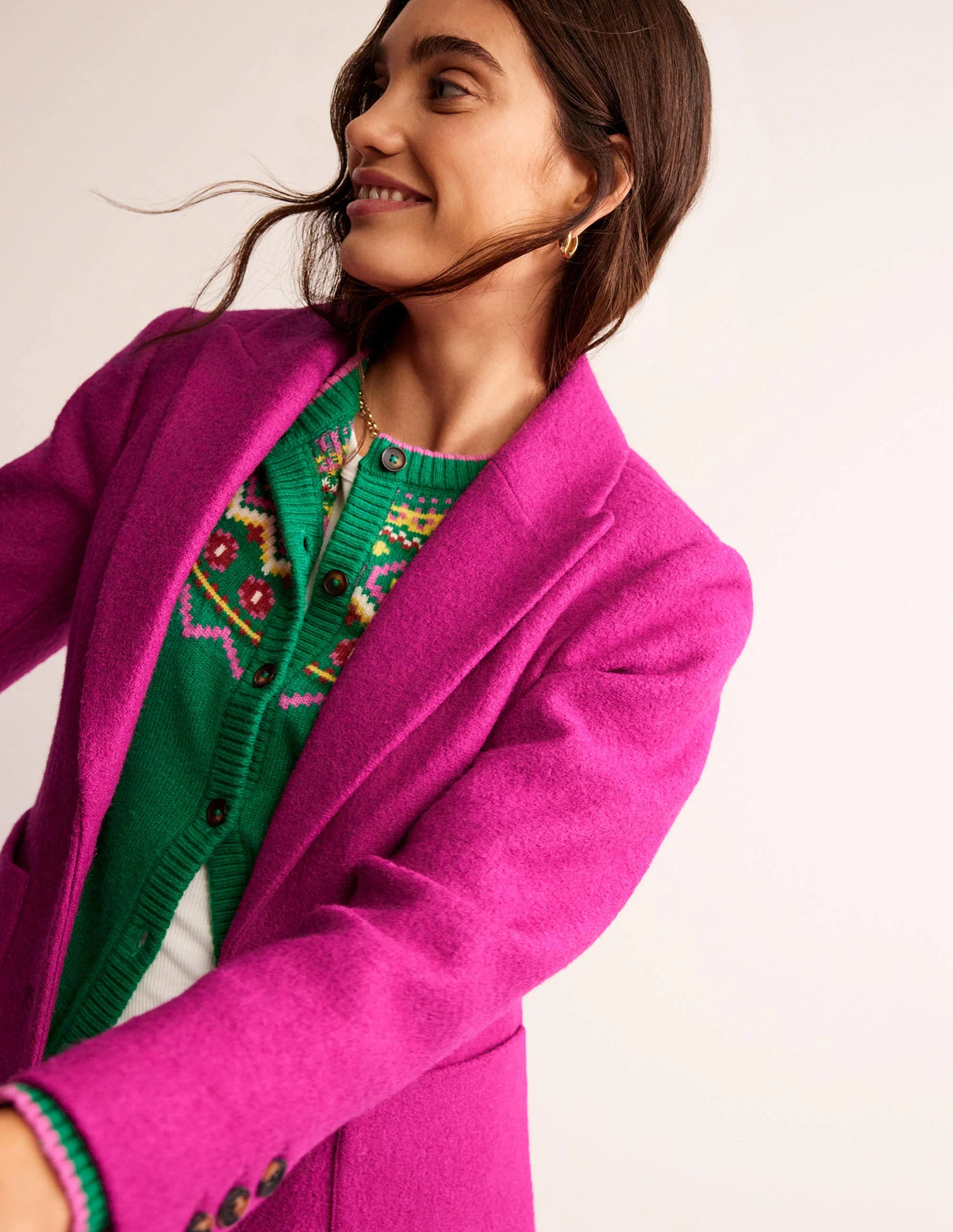 The Marylebone Textured Blazer-Magenta - Image 4