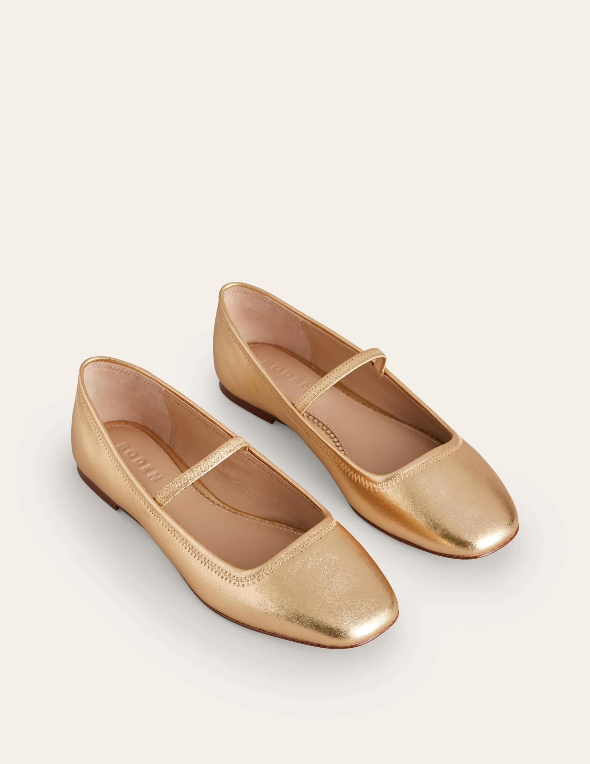 Thea Mary Jane Ballet Flats-Gold Metallic Leather - Image 3