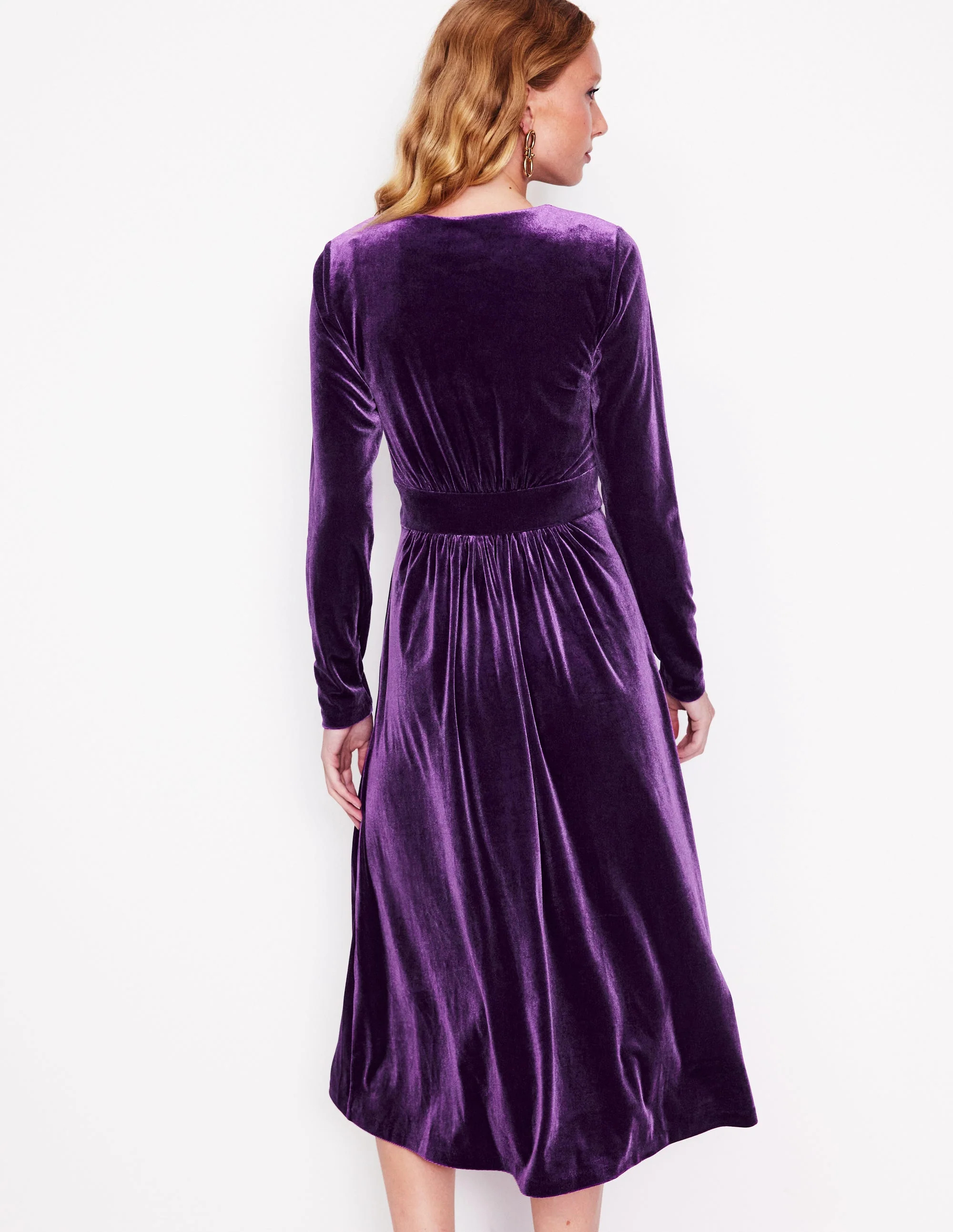 Thea Velvet Midi Dress-Viola - Image 3