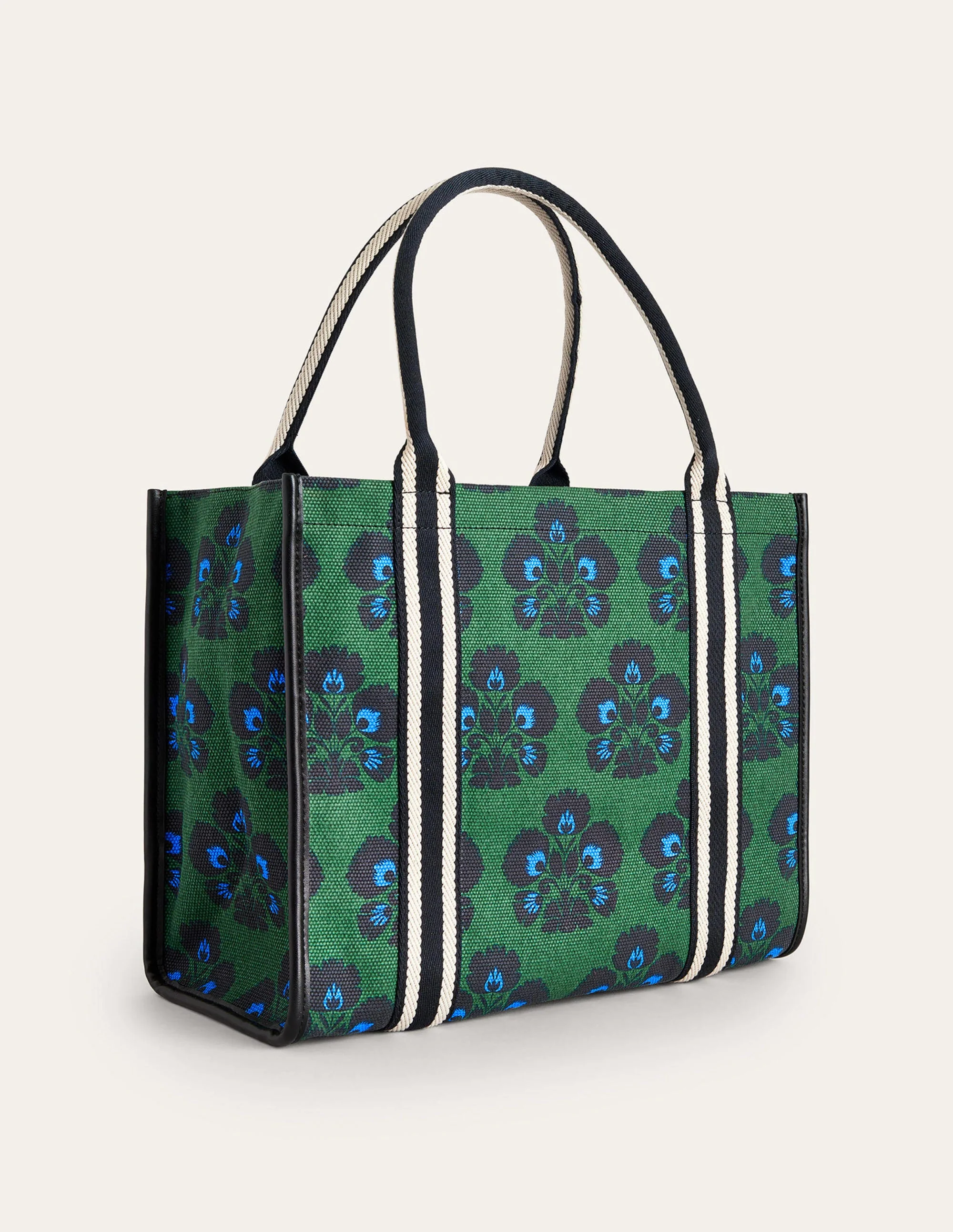 Tilda Canvas Tote Bag-Amazon Green, Carnation Stamp - Image 3