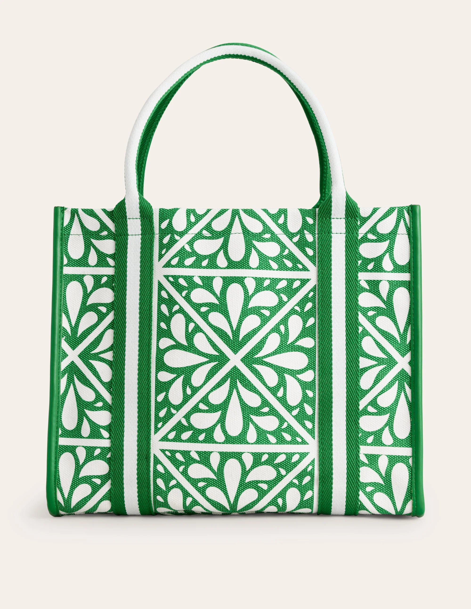 Tilda Canvas Tote Bag-Green, Floral Mosaic - Image 2