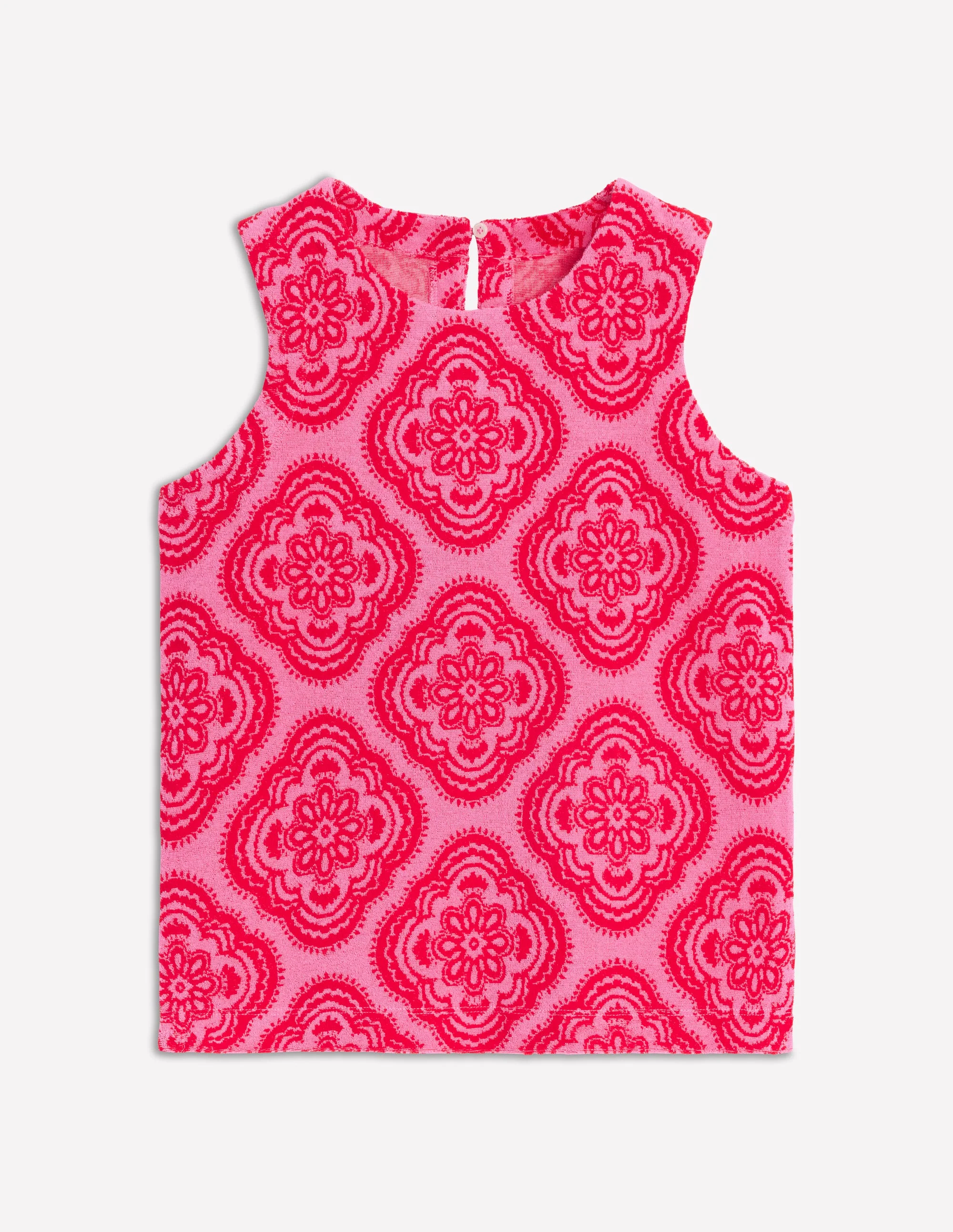 Towelling Tank Top-Pink Rose, Botanic Blush - Image 6