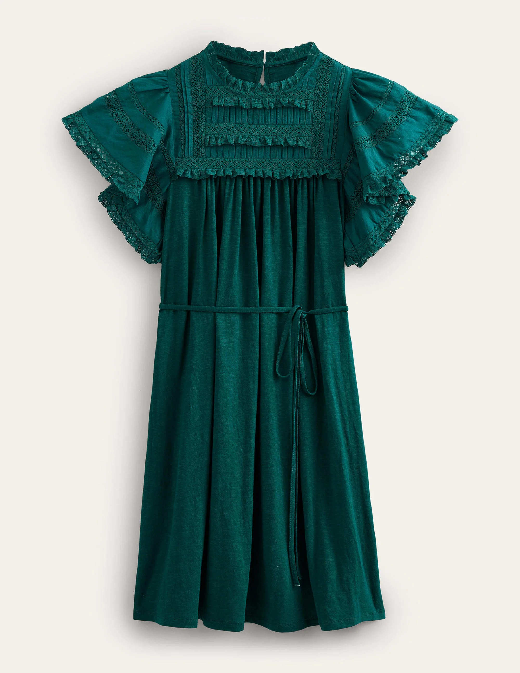 Trim Detail Jersey Mini Dress-Emerald Night - Image 5