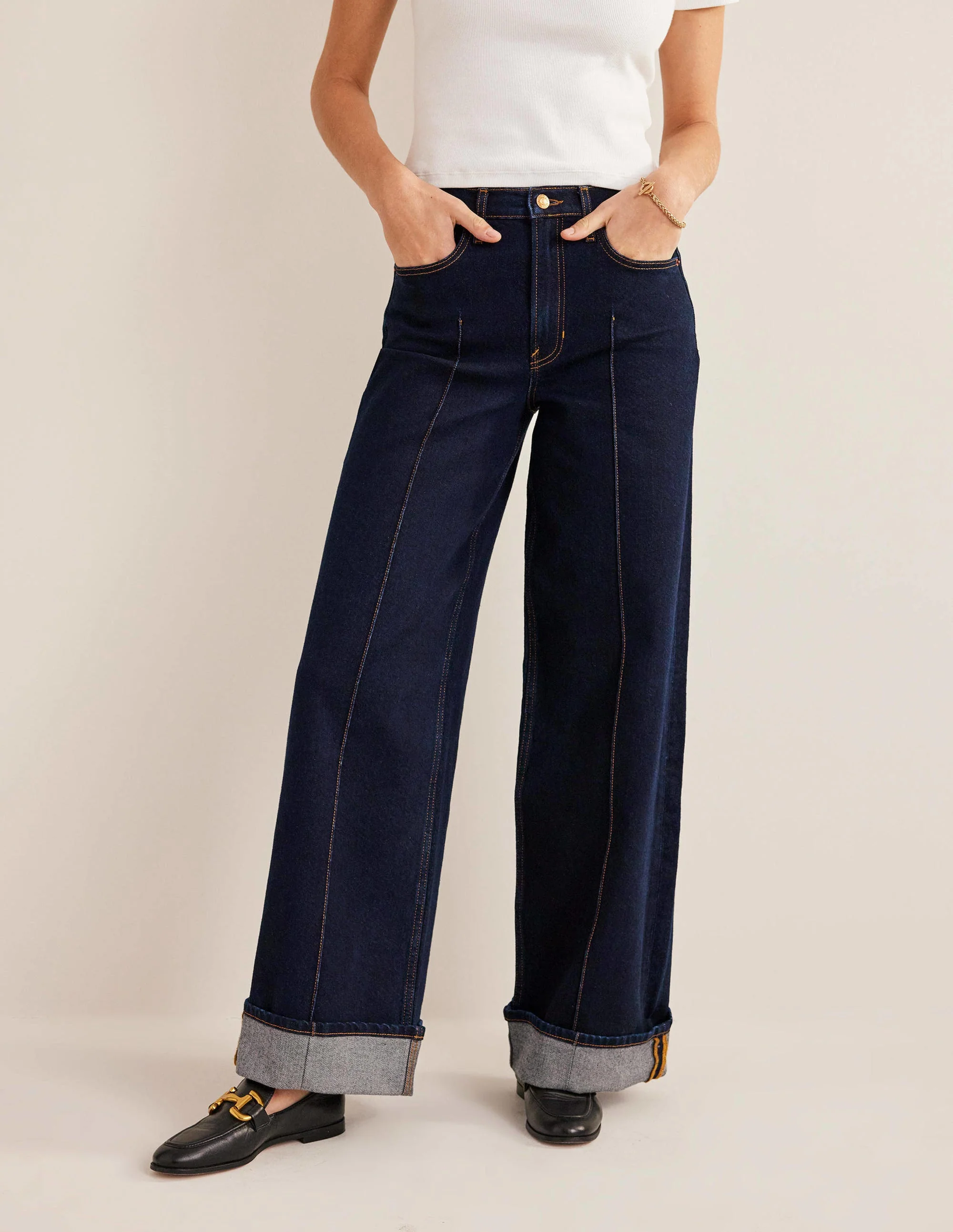 Turn-up Jeans-Indigo - Image 4