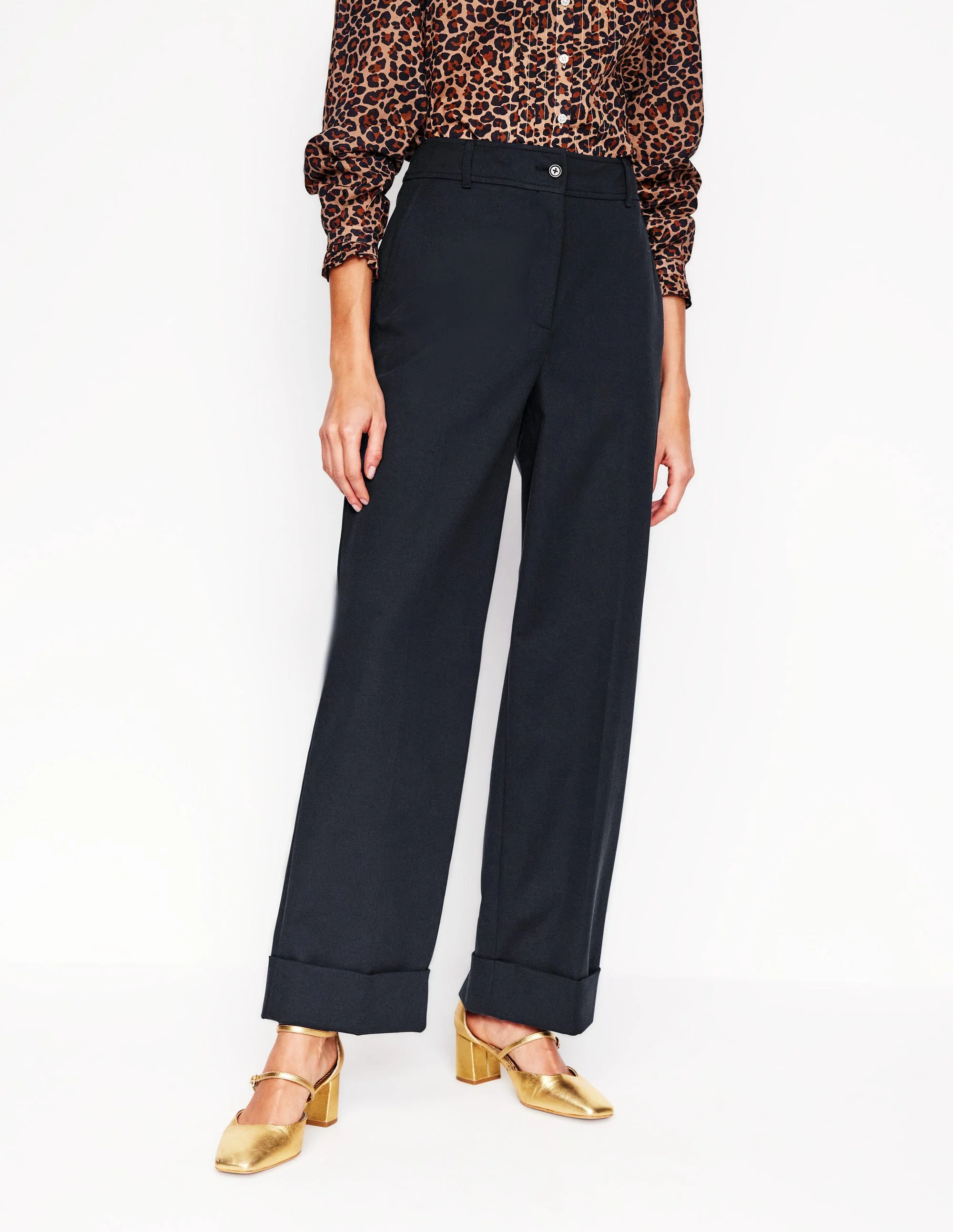 Turn Up Pants-Navy - Image 3