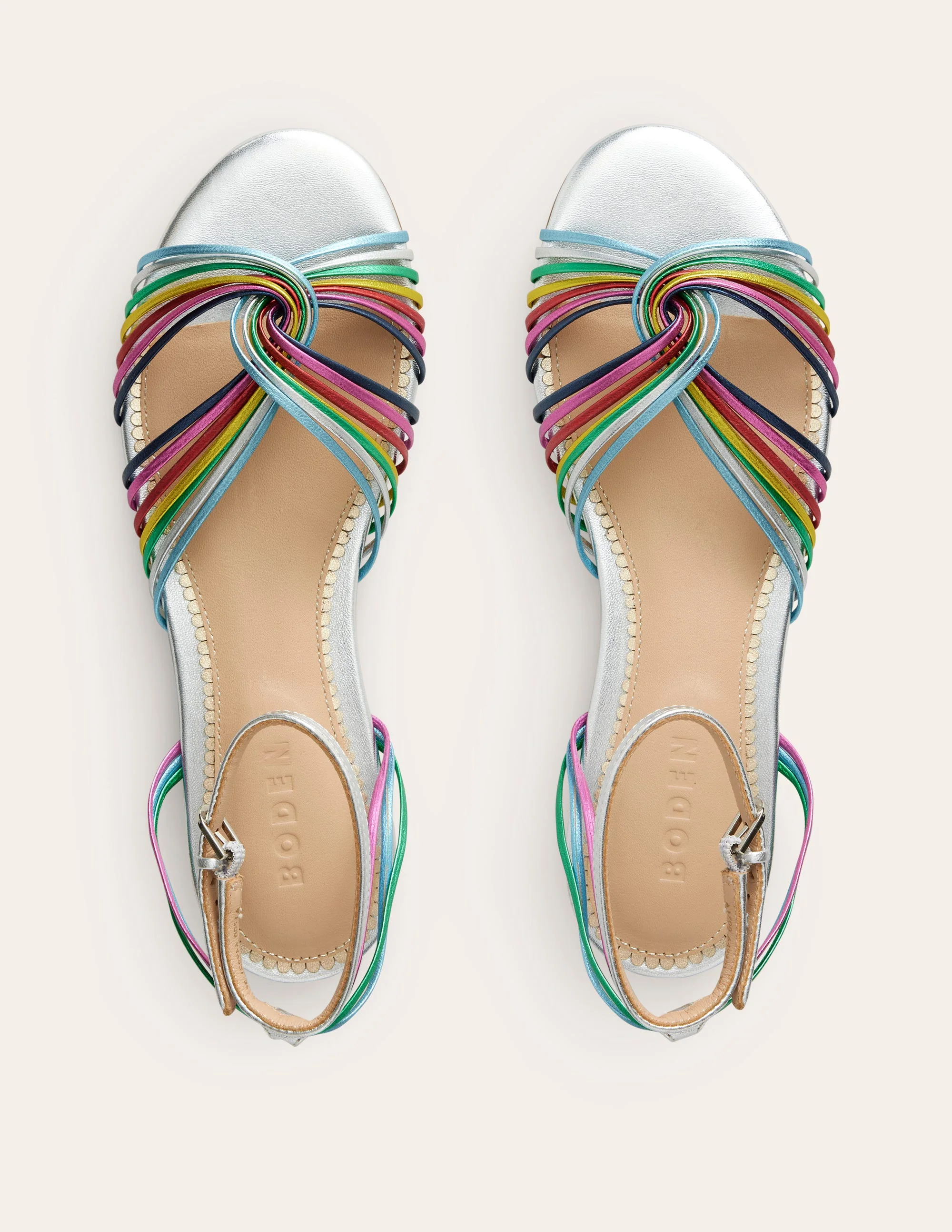 Twist Front Sandals-Multi Metallic Leather - Image 6