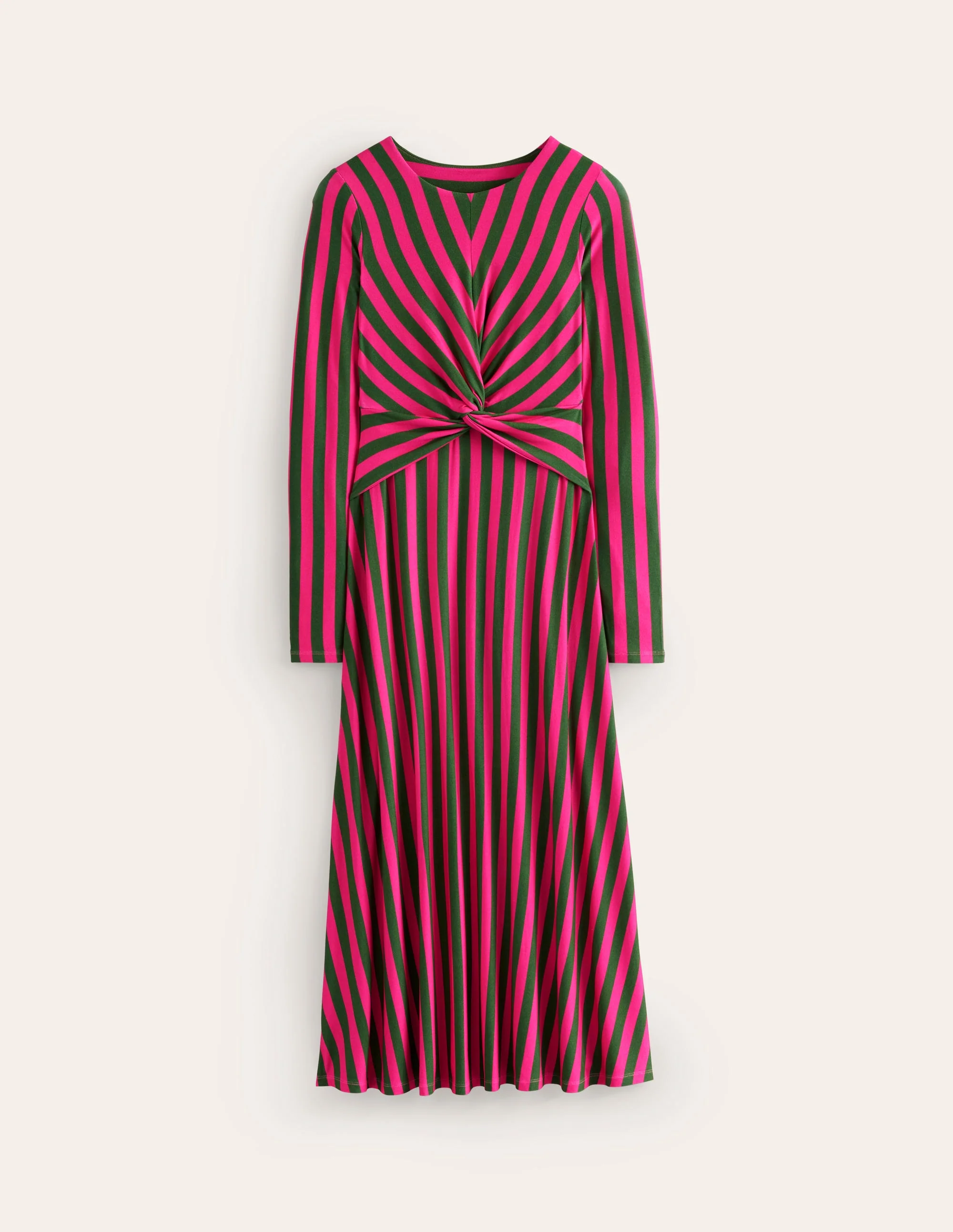Twisted Waist Jersey Dress-Pink Peacock and Eden, Stripe - Image 6