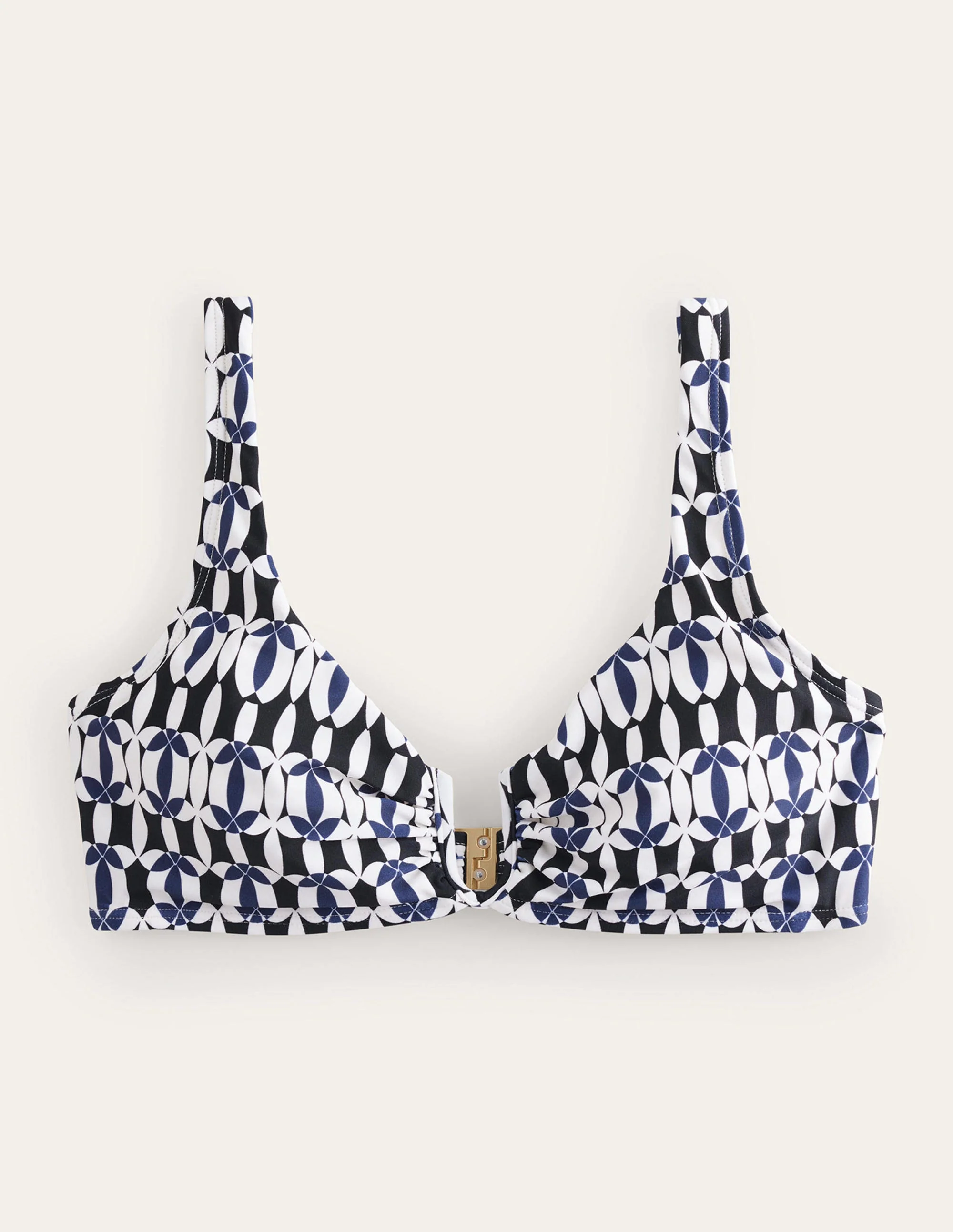 U-Bar Bikini Top-Black, White Geo - Image 5