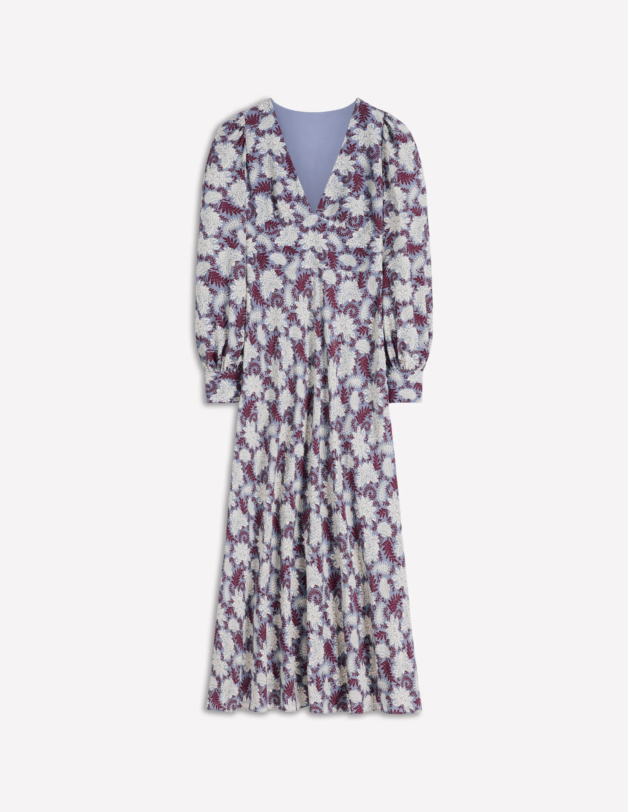 V-neck Blouson Sleeve Dress-Multi Blooming Flora - Image 6