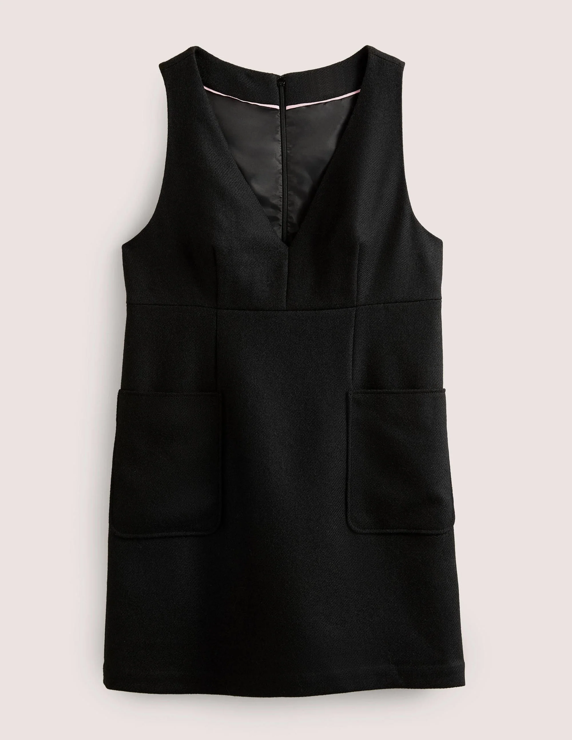 V-Neck Mini Shift Dress-Black - Image 5
