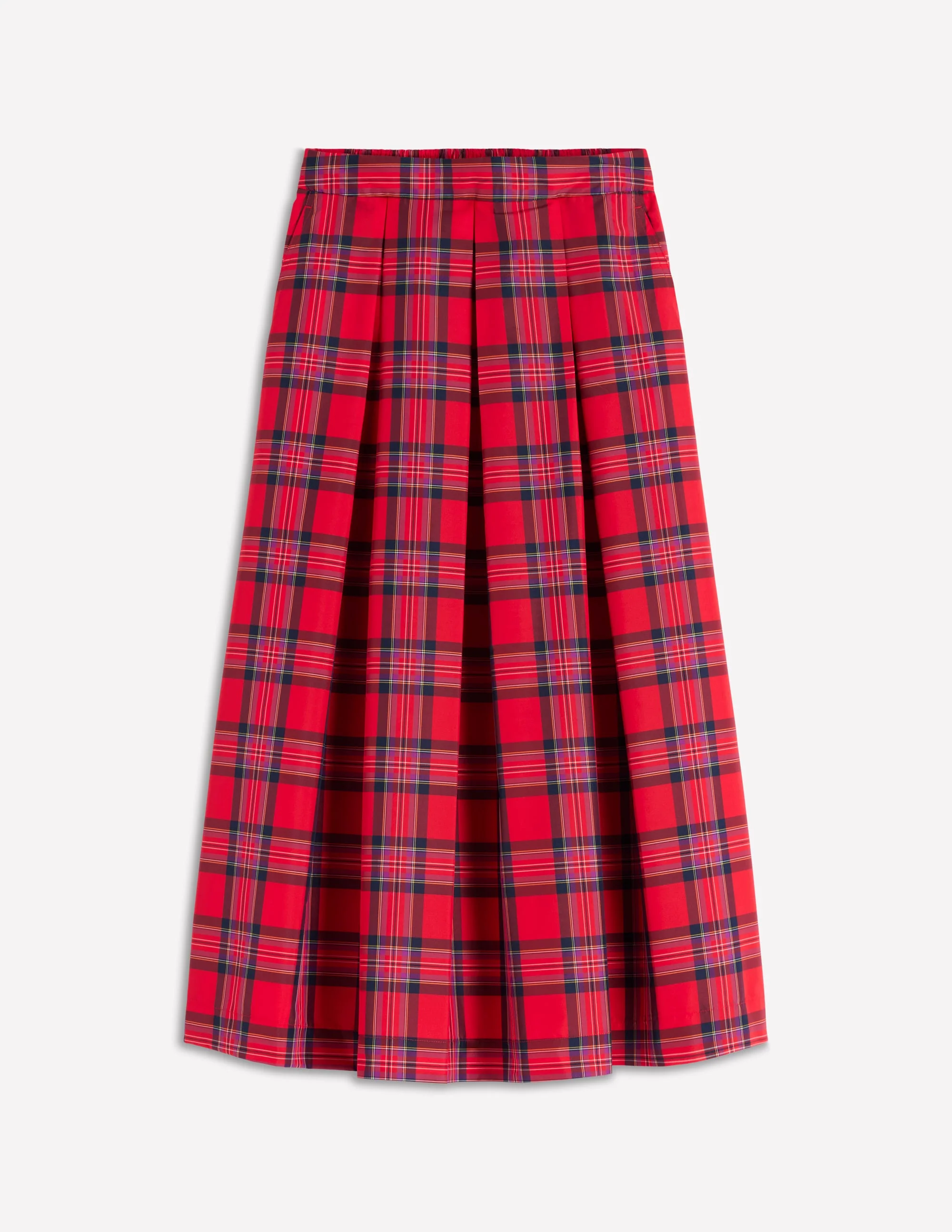 Verity Tartan Midi Skirt-Red, Navy & Purple Brand Check - Image 7