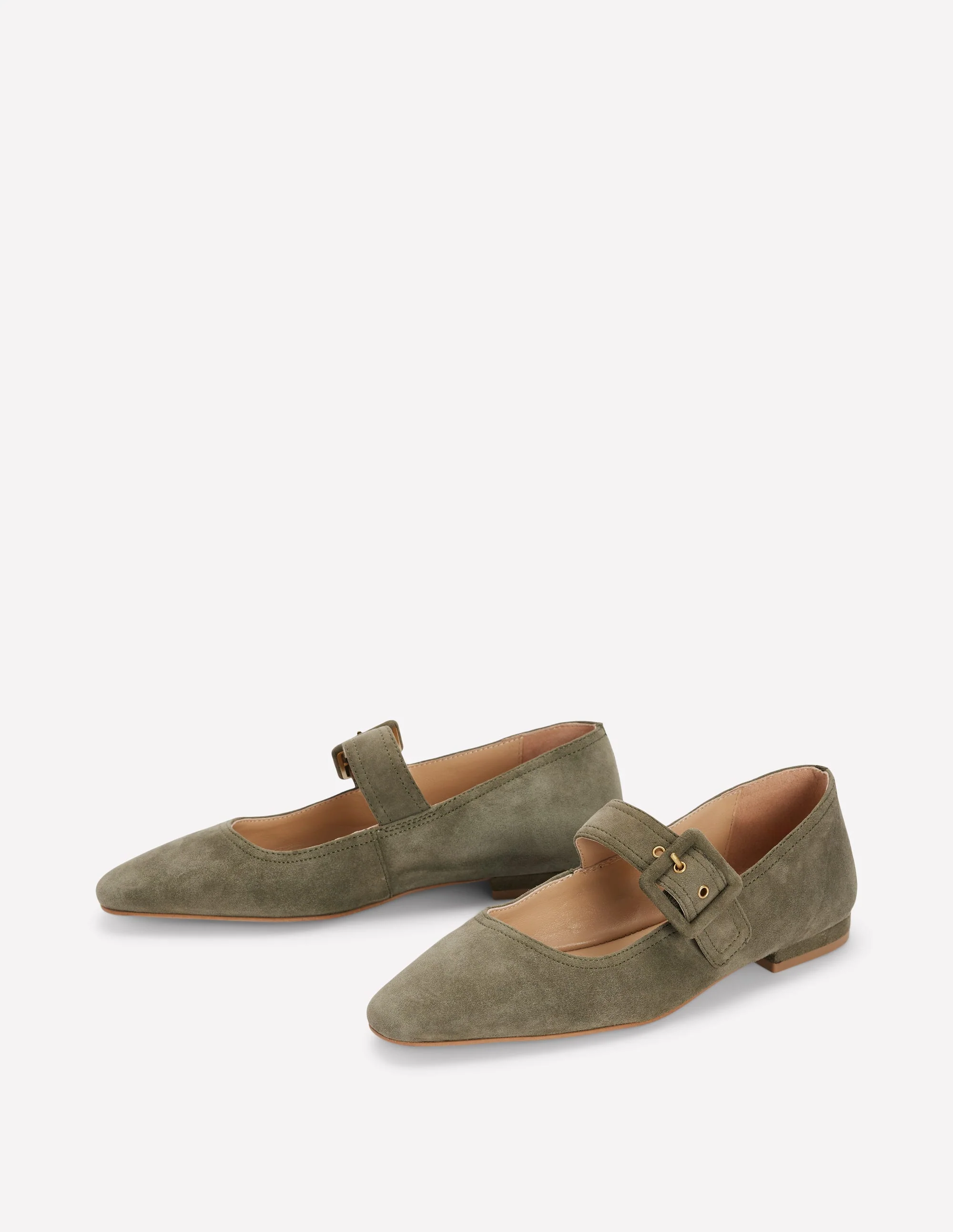 Vic Chisel Toe Mary Janes-Deep Olive - Image 3