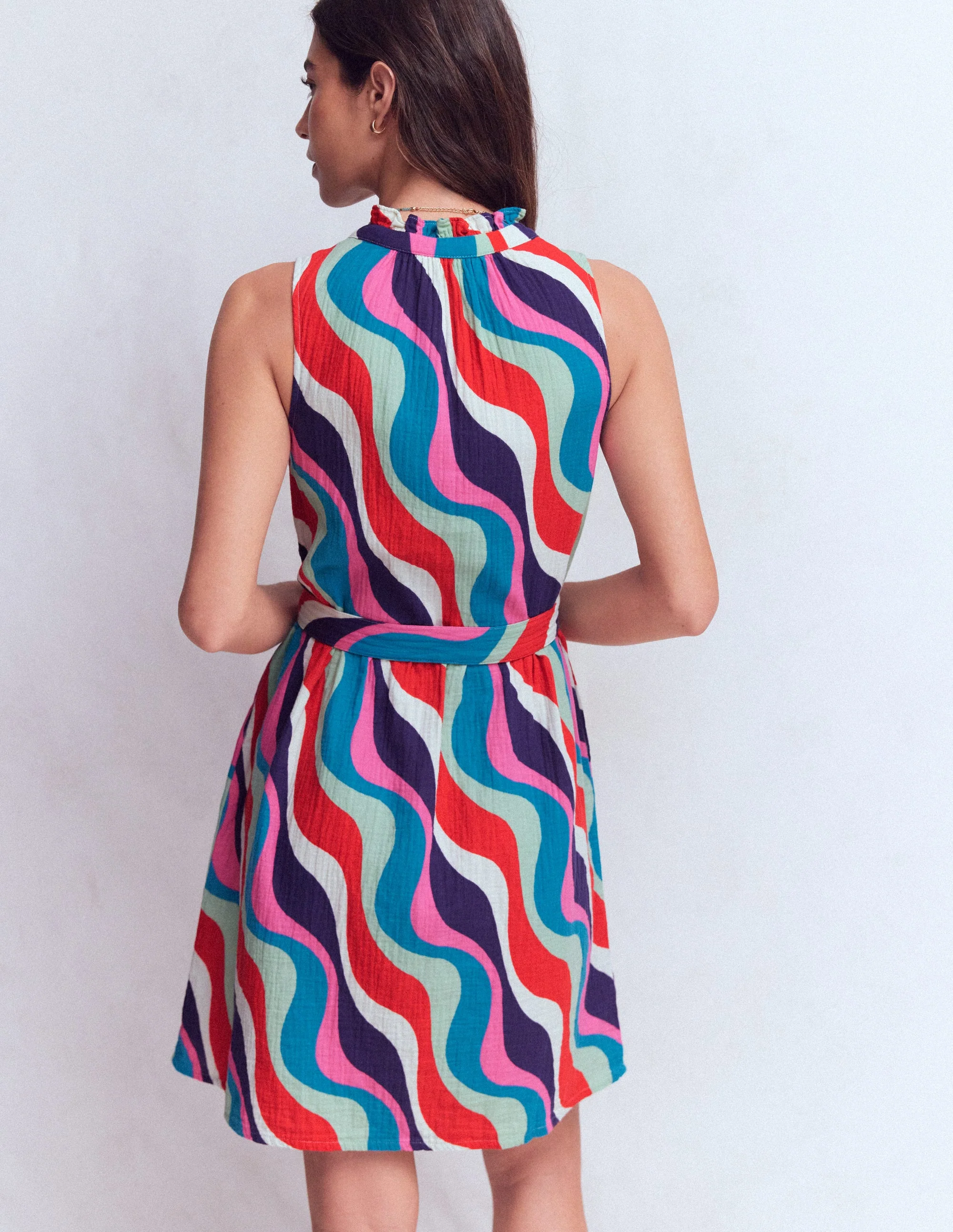 Viv Double Cloth Short Dress-Wiggle Print - Image 3